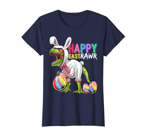 Happy Eastrawr T Rex Dinosaur Easter Bunny Egg Shirt Kids