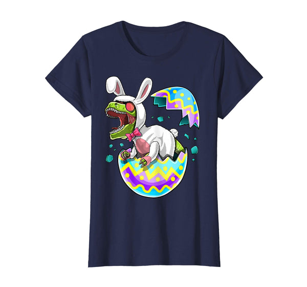 Happy Easter T Rex Dinosaur Easter Bunny Egg Shirt Kids Gift