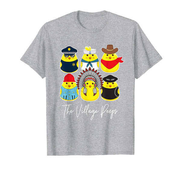 Funny Easter Shirt Village Peeps Cute Chick Tshirt Bunny