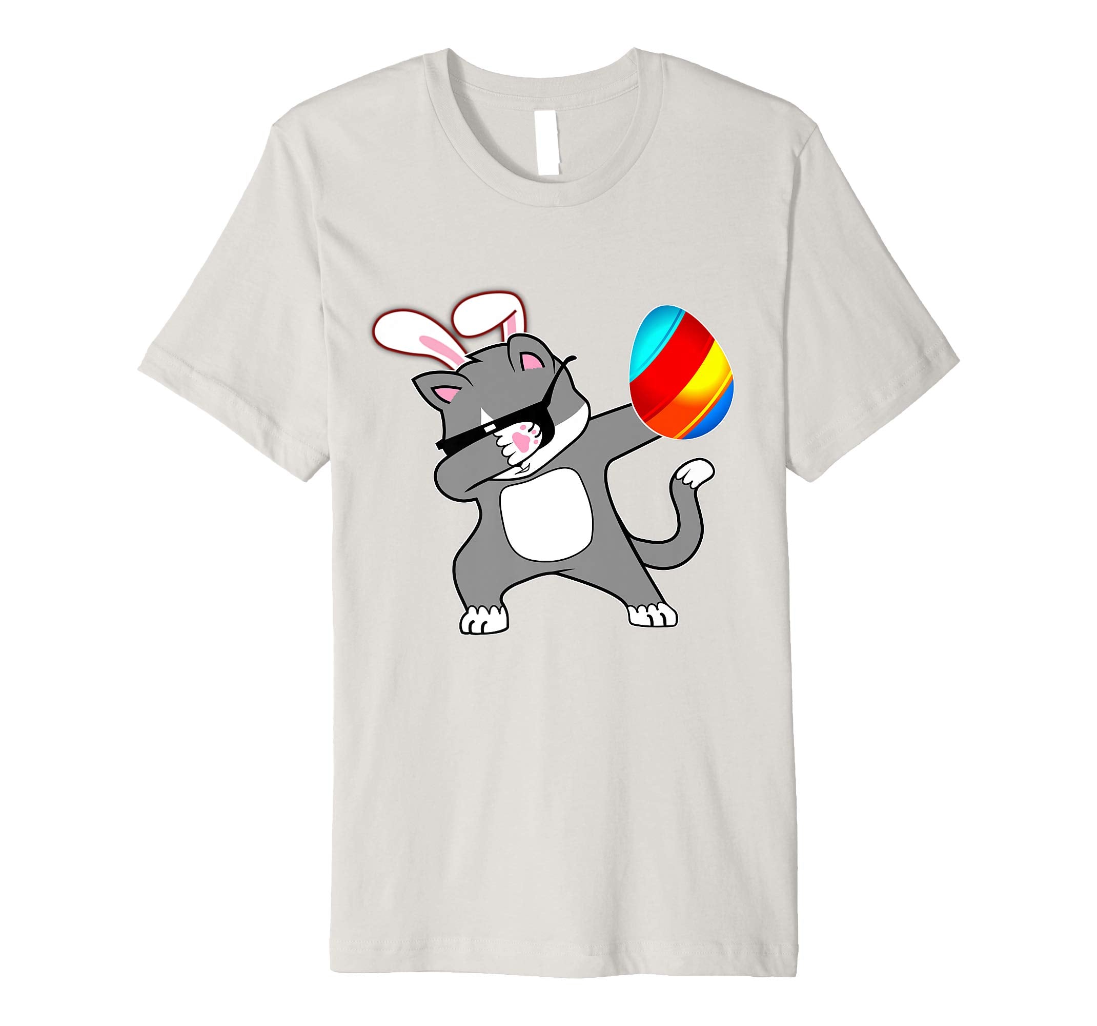 Easter Bunny Dabbing Kitty Cat Tshirt Egg Ears Animal Gift