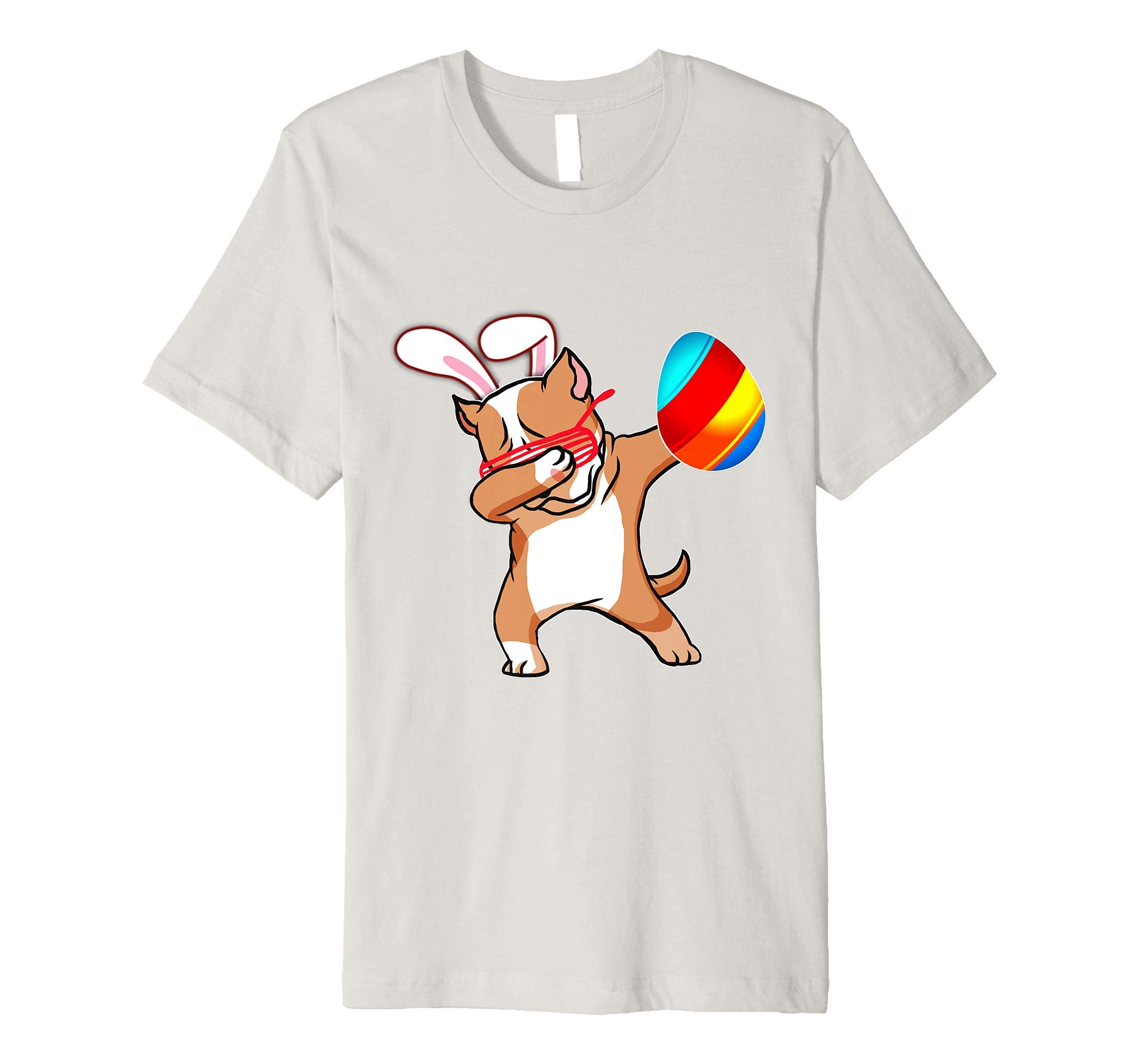 Easter Bunny Dabbing Pitbull Dog Tshirt Egg Ears Animal Gift