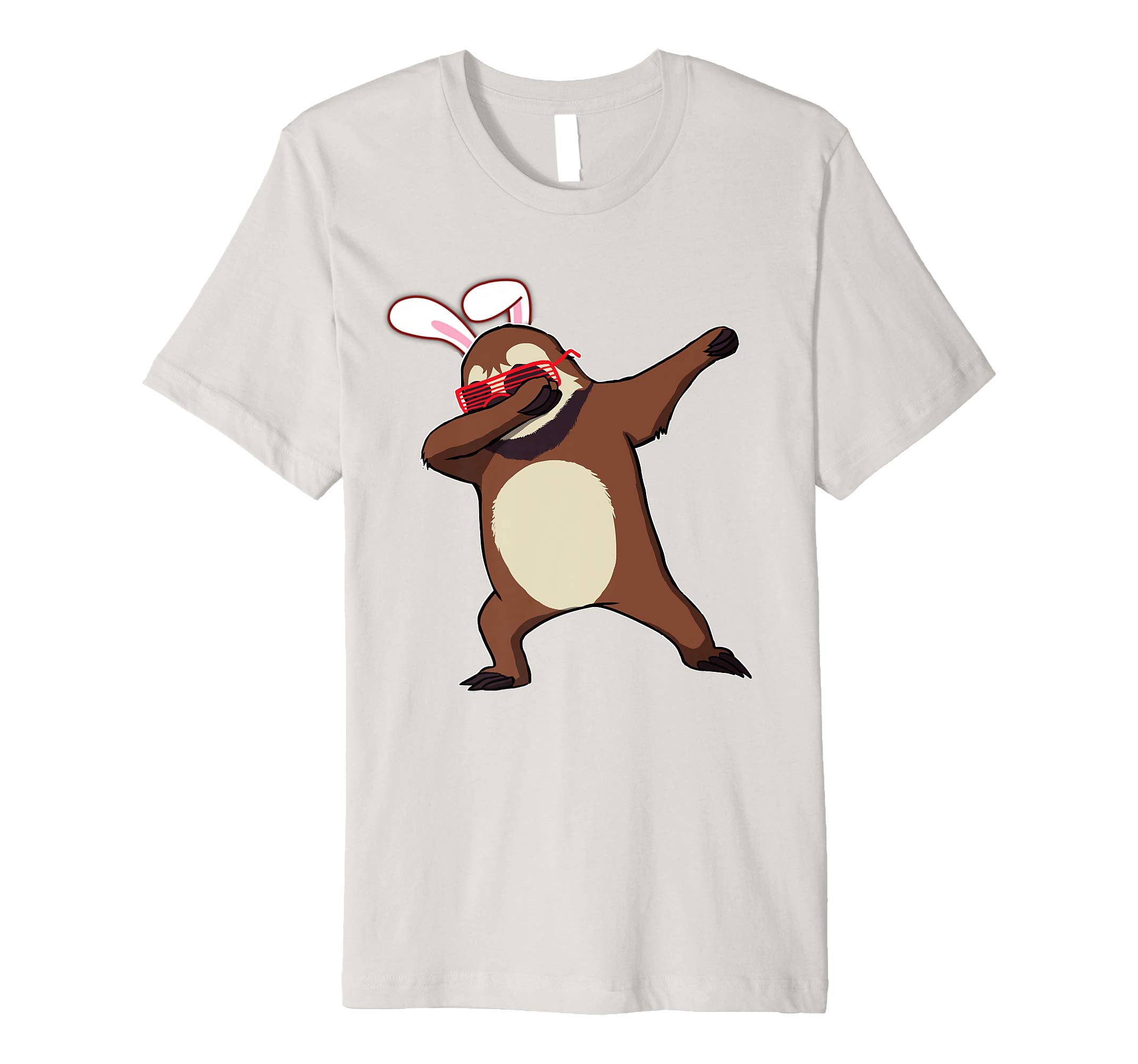 Easter Bunny Dabbing Sloth Tshirt Rabbit Ears Animal Gift