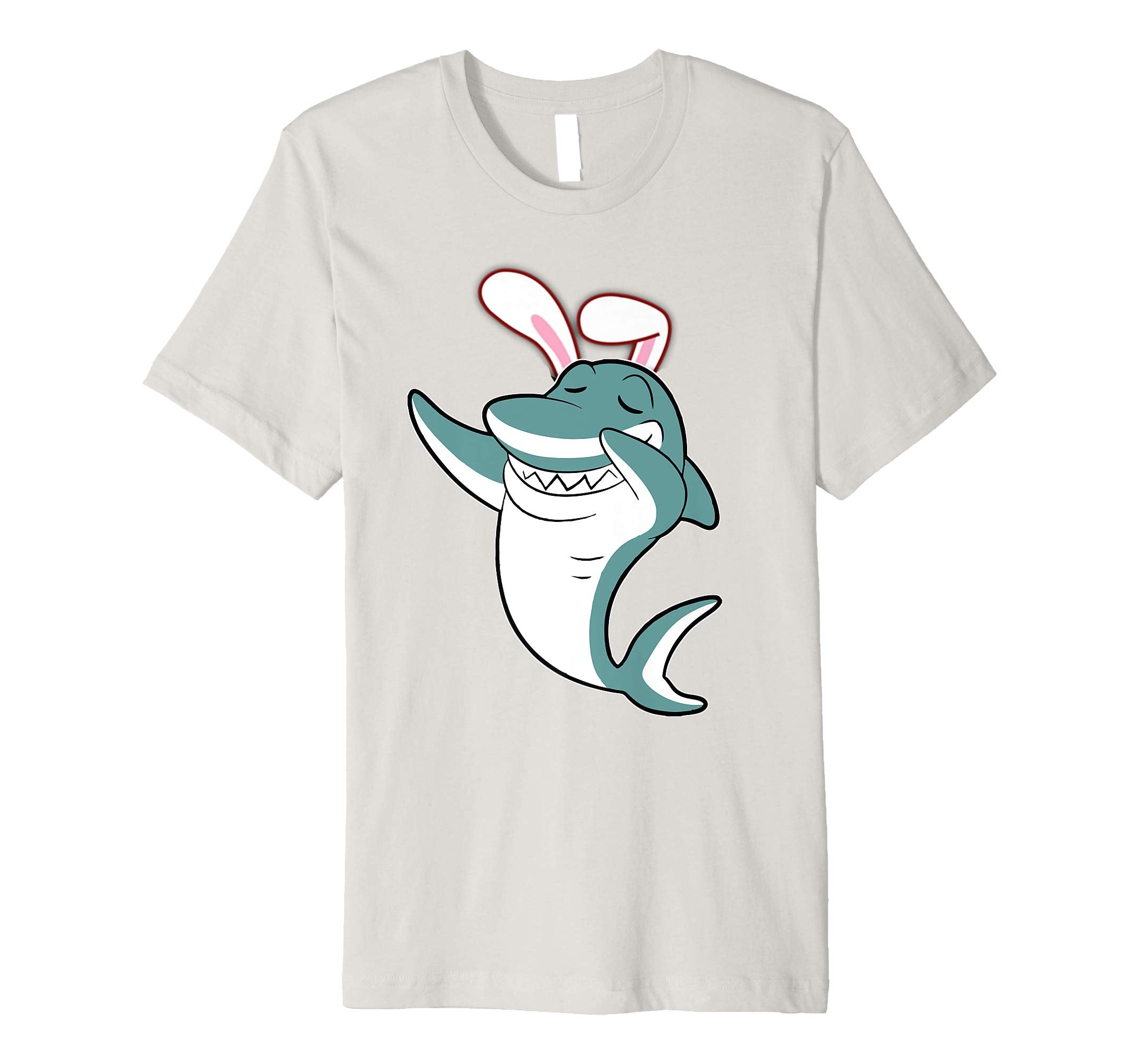 Easter Bunny Dabbing Shark Tshirt Rabbit Ears Animal Gift