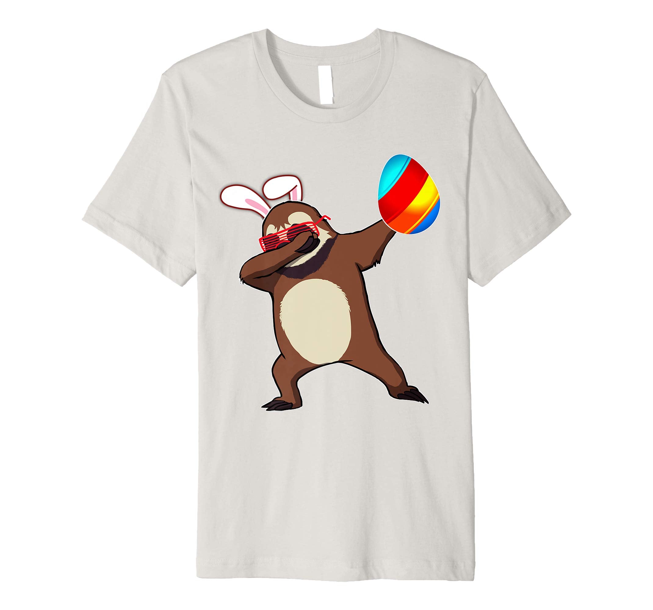 Easter Bunny Dabbing Sloth Tshirt Egg Ears Animal Gift