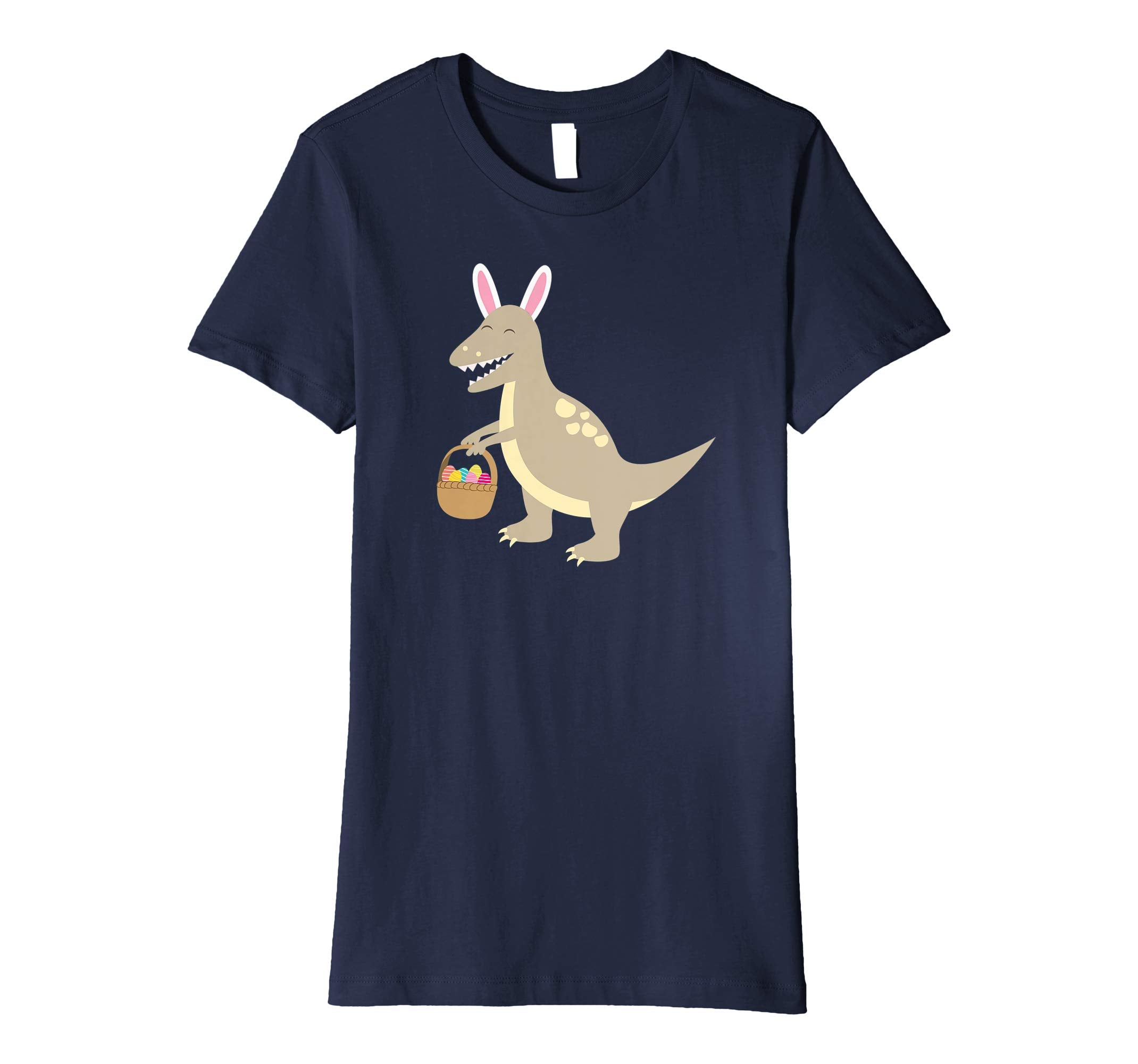 Velociraptor With Bunny Ears T Shirt Basket Of Easter Egg