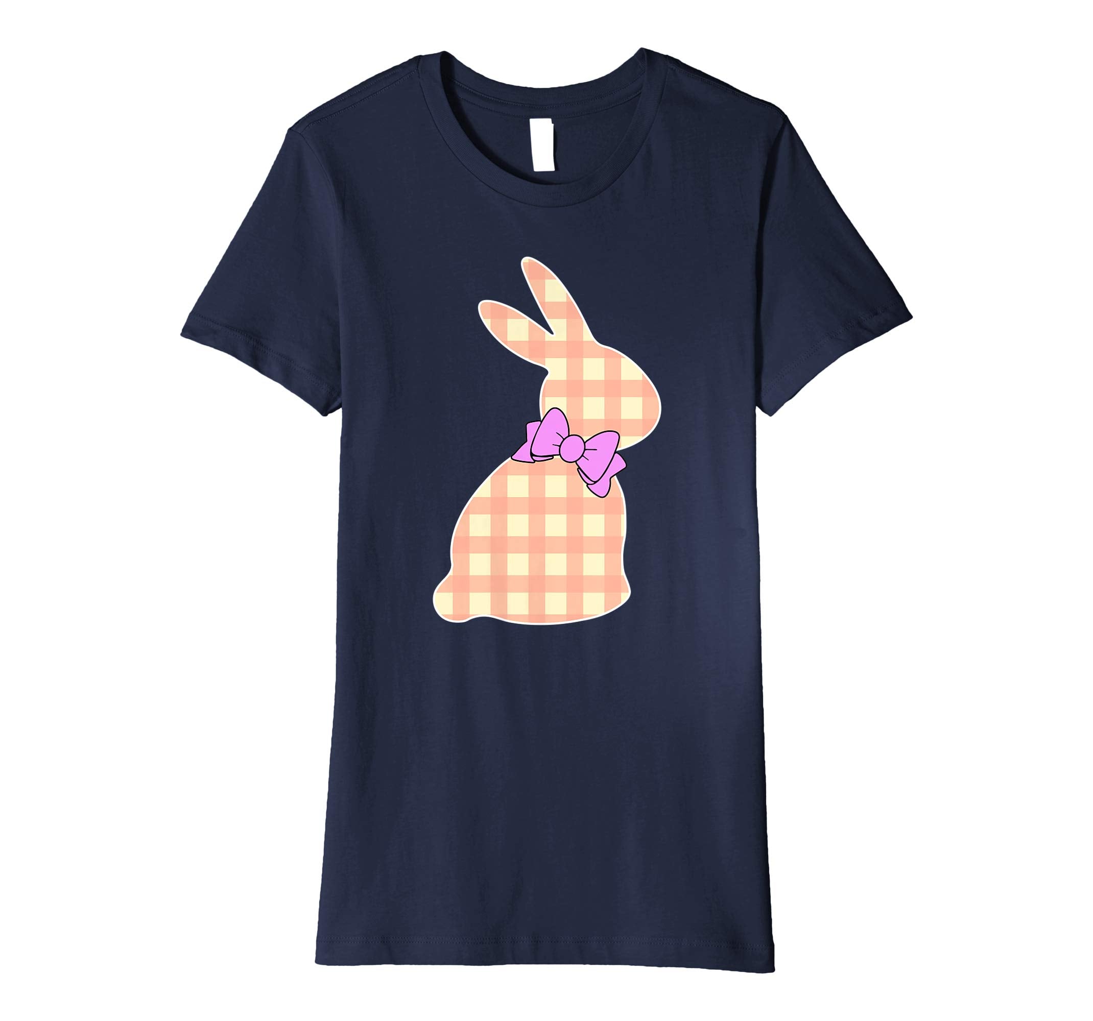 Happy Easter Buffalo Plaid Bunny Bow Boys Girls Kids T Shirt
