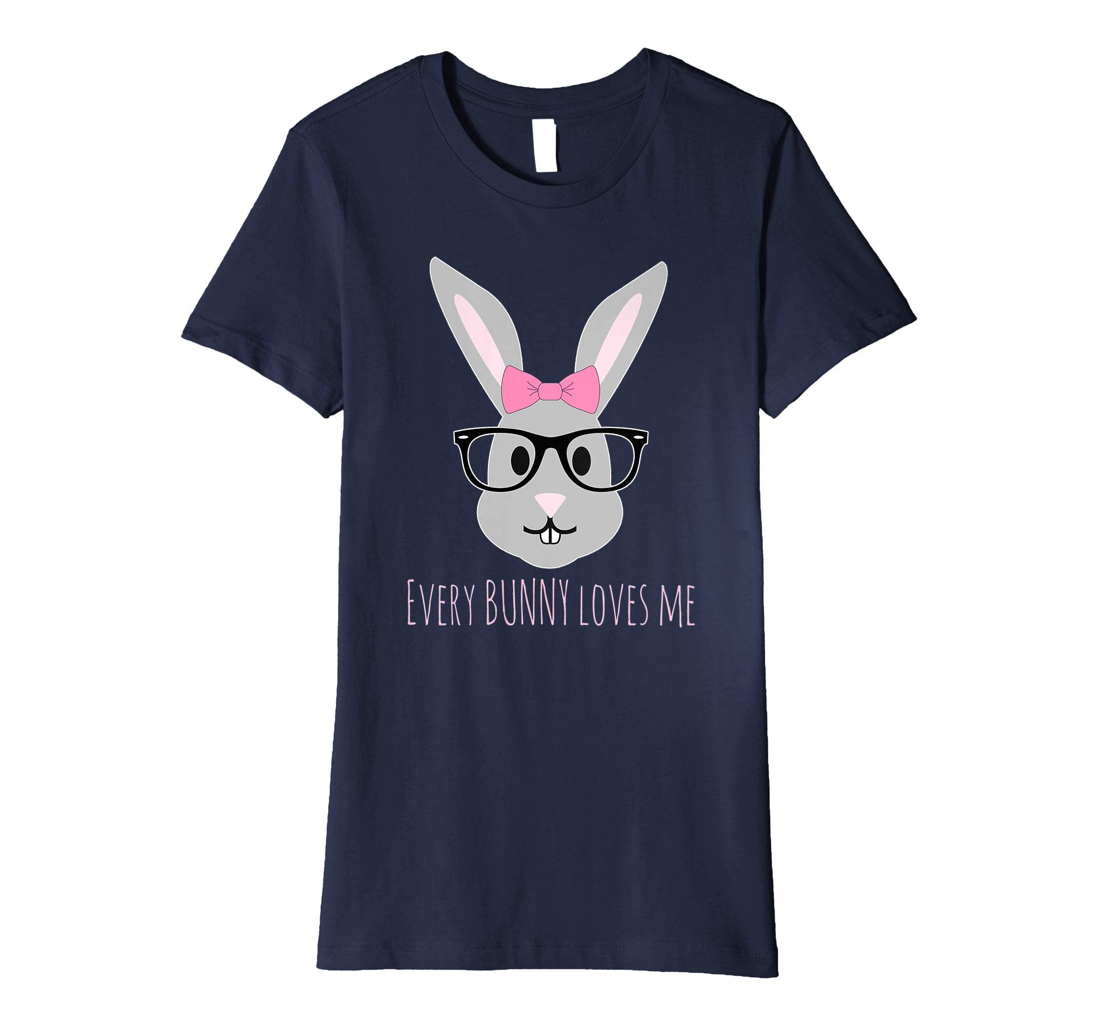 Happy Easter T-Shirt Cute Girl Bunny with Glasses TShirt