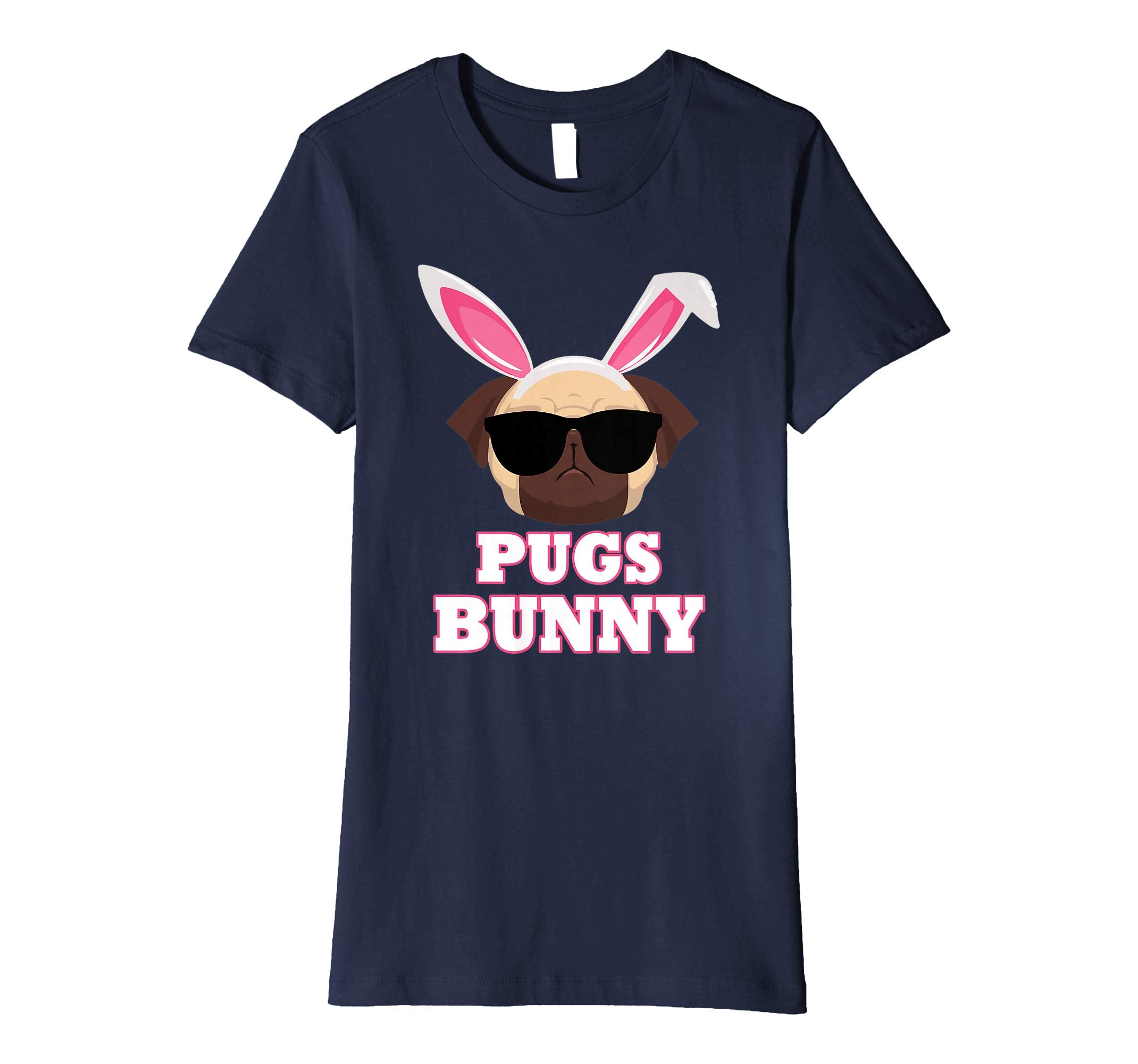Cool Glasses Pugs Bunny Rabbit Dog Happy Easter Day Shirt