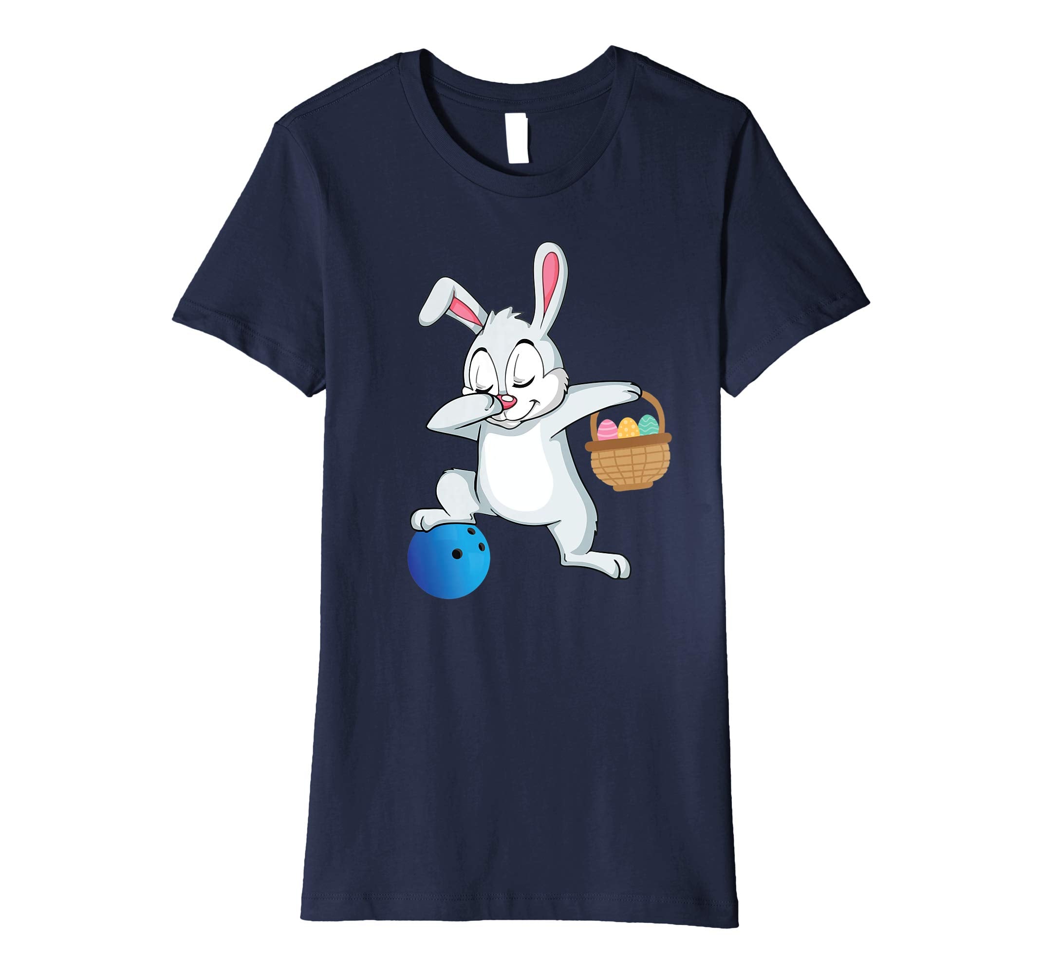 Bunny Rabbit With Easter Eggs Dabbing Playing Bowling Shirt