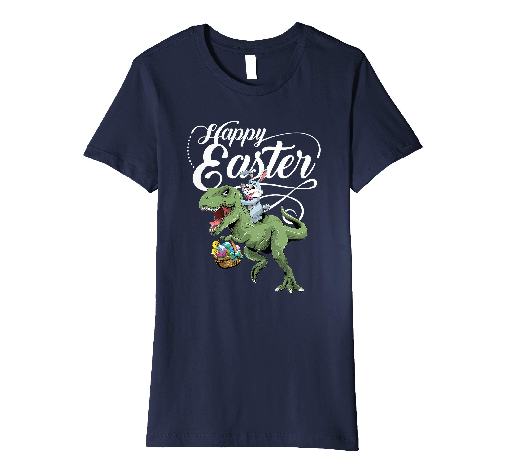 Easter T Shirt for Kids with Cool Bunny and T-rex Egg Hunt