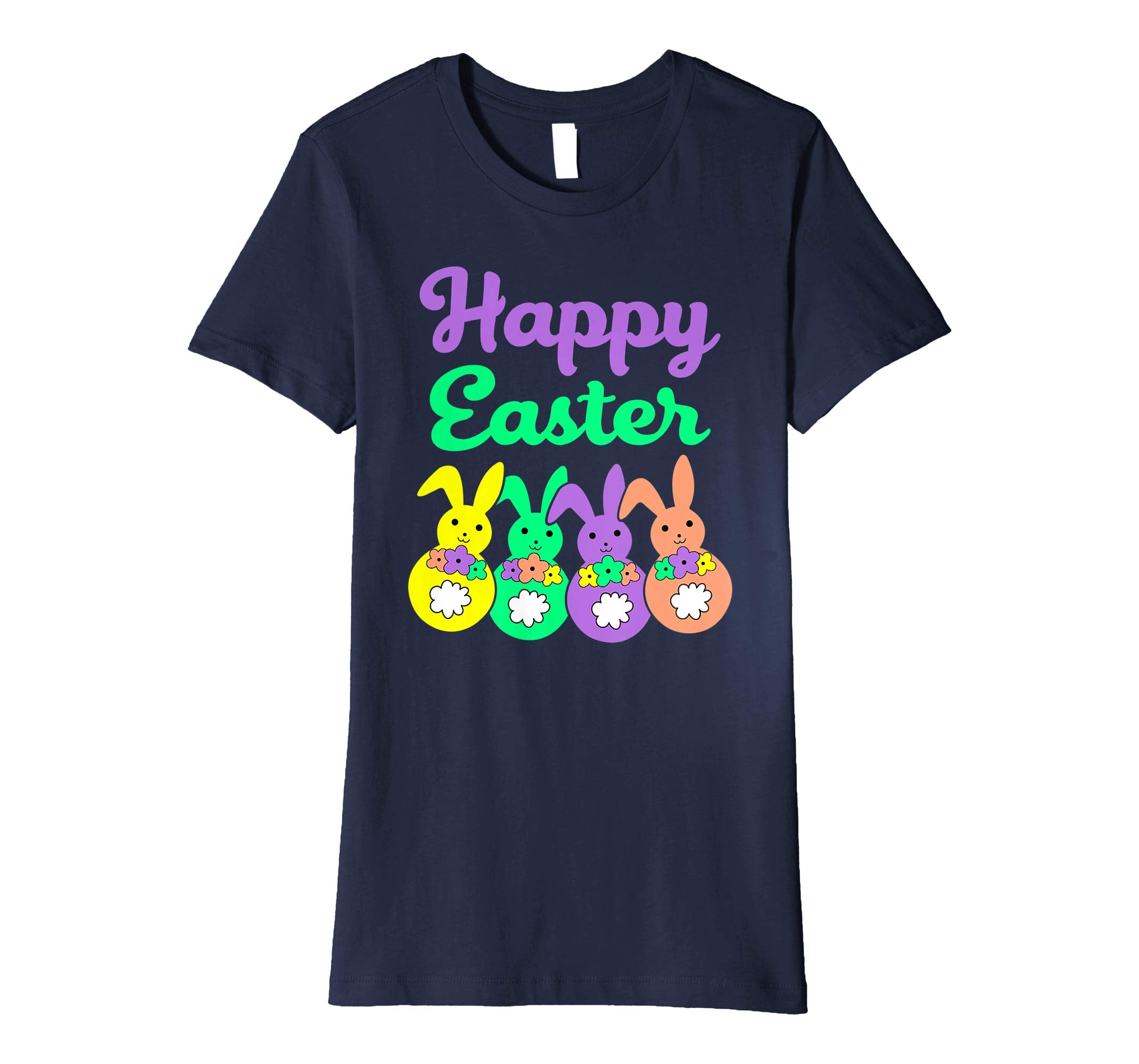 Happy Easter Egg Hunt Bunnies Bow Boys Girls Kids T Shirt