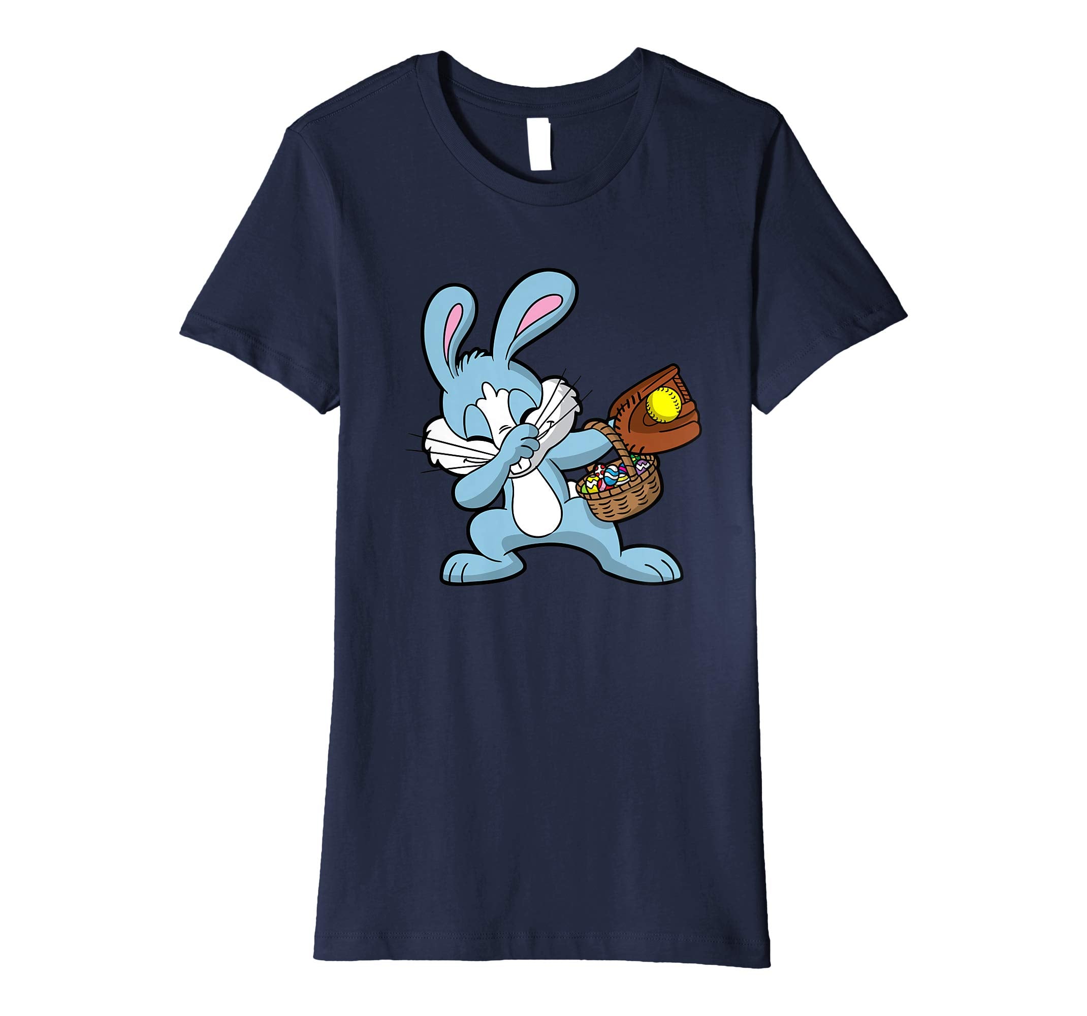 Dabbing Easter Bunny T-Shirt Softball Dab Dance