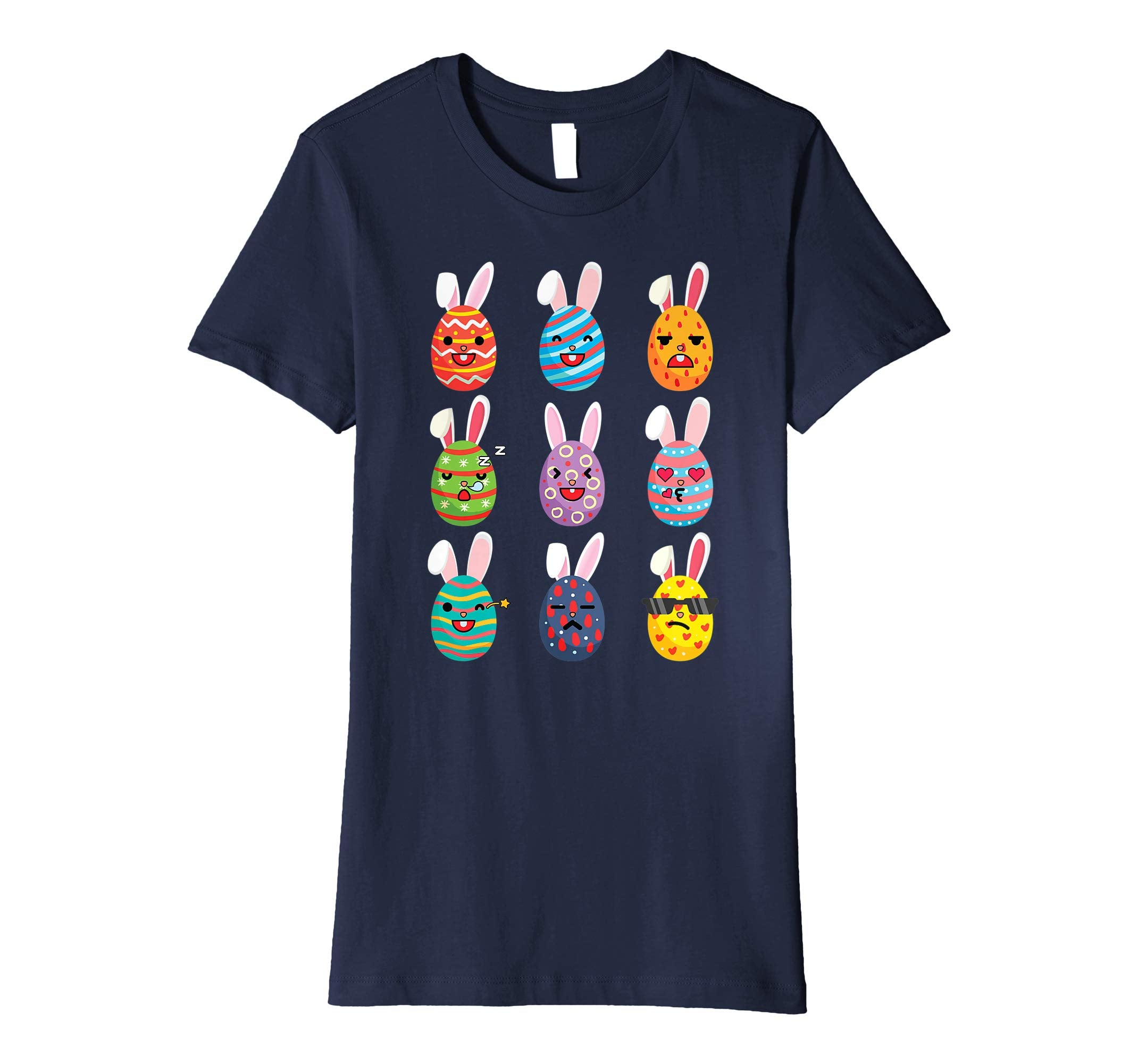 Nine Easter Eggs Bunny Emotion Face Happy Easter Day Shirt