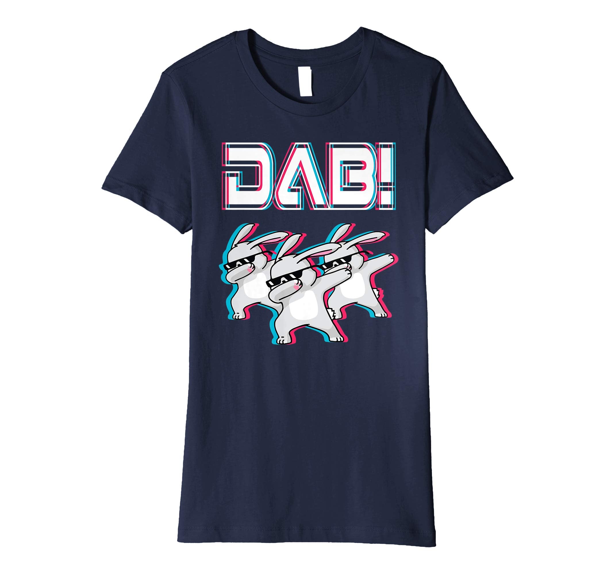 Light Retro Three Bunny Dabbing Dance Happy Easter Shirt DAB