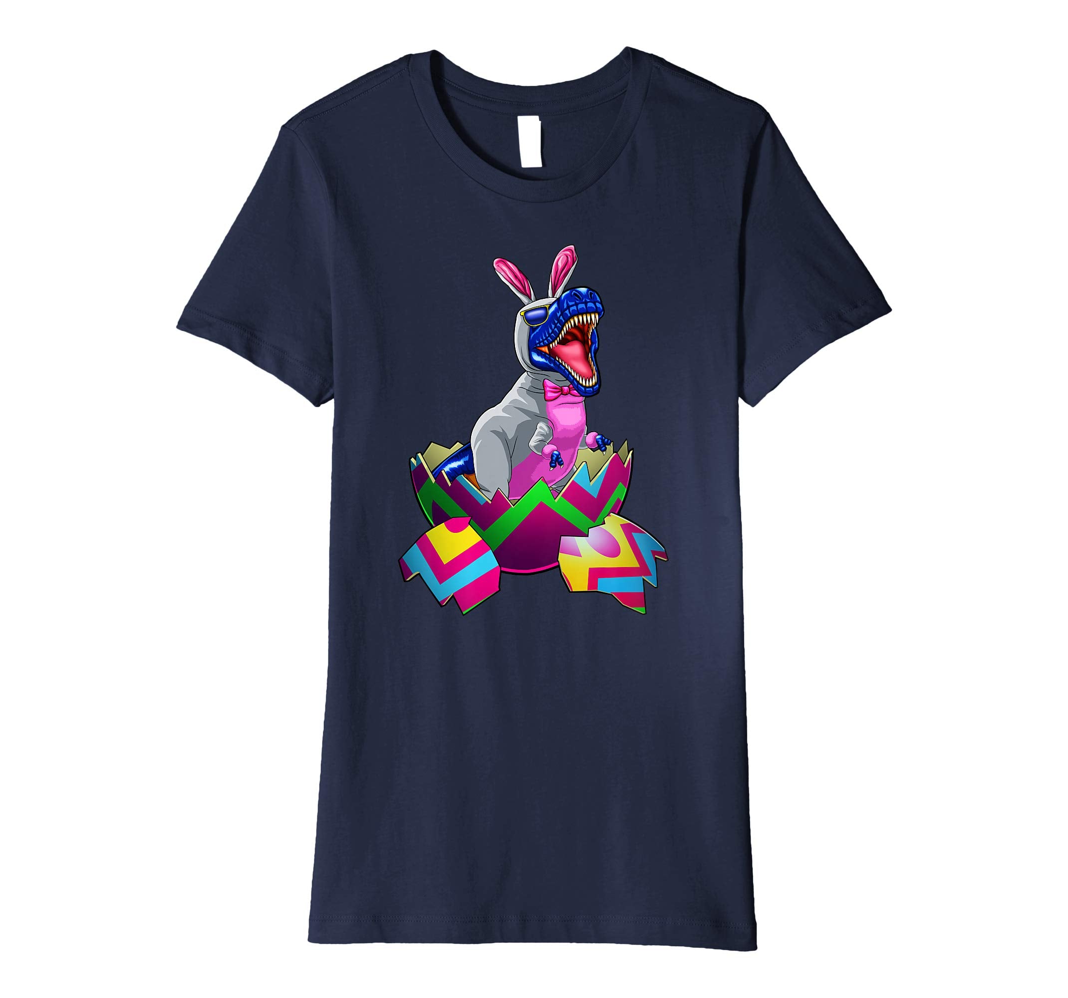 Easter T Rex Dinosaur Shirt Kids Boys Bunny Basket Eggs