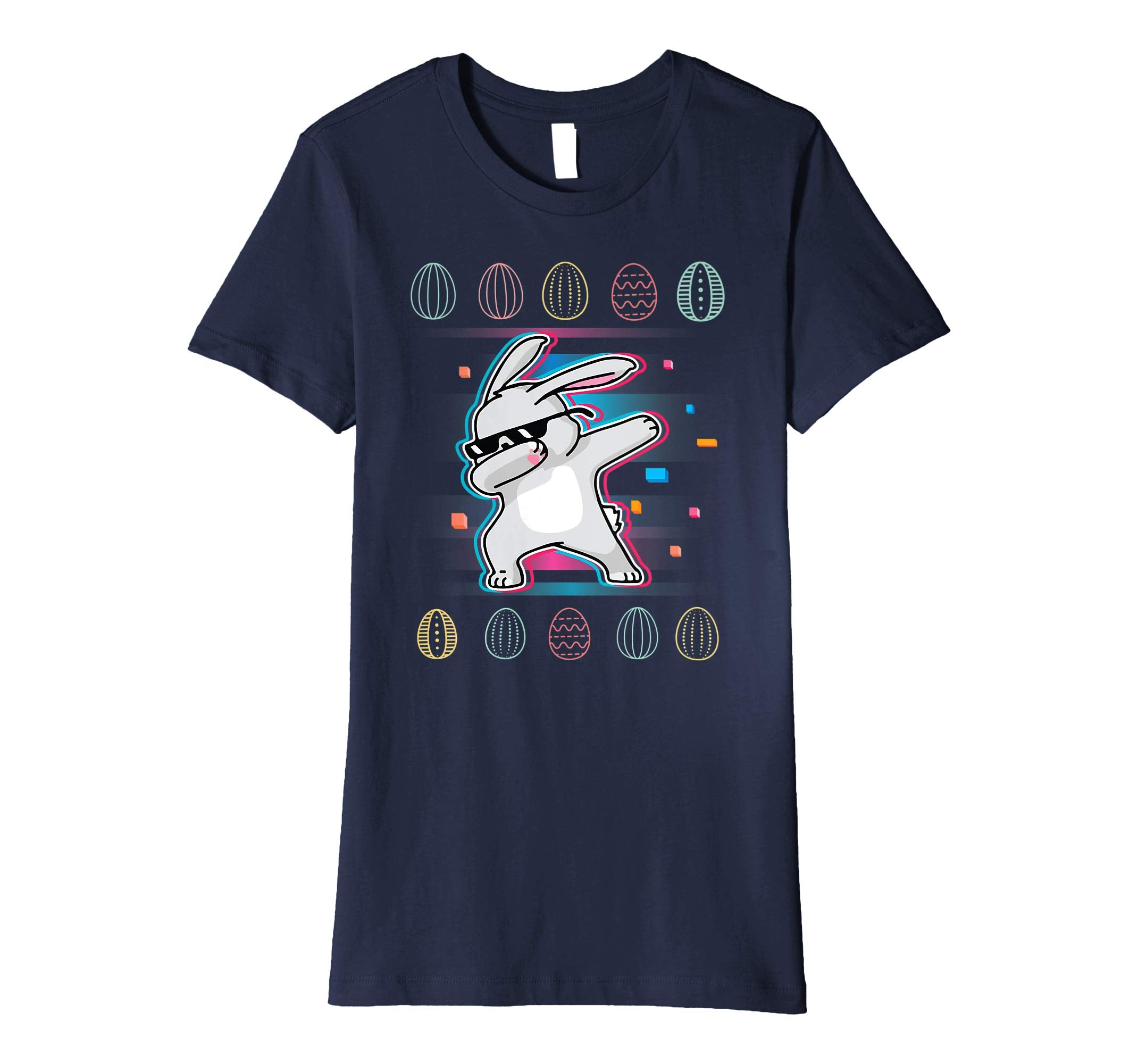Vintage Rabbit Bunny Dabbing Around Easter Eggs Retro Shirt