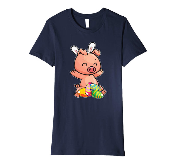 Pig And Bunny Rabbit Hat Funny Easter Eggs Gift Shirt