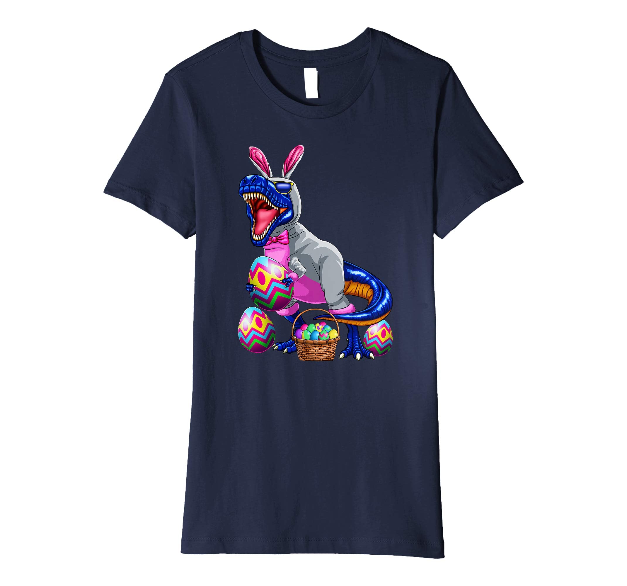 Easter T Rex Dinosaur Shirt Kids Boys Bunny Basket Eggs