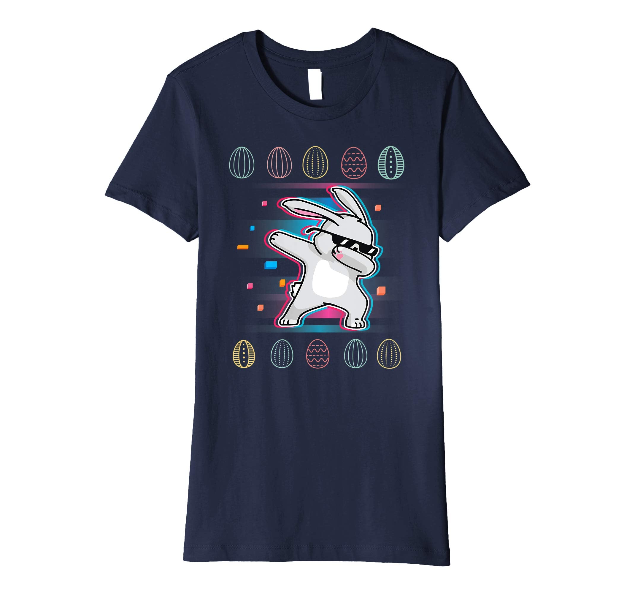Neon Vintage Rabbit Bunny Dabbing Around Easter Eggs Shirt