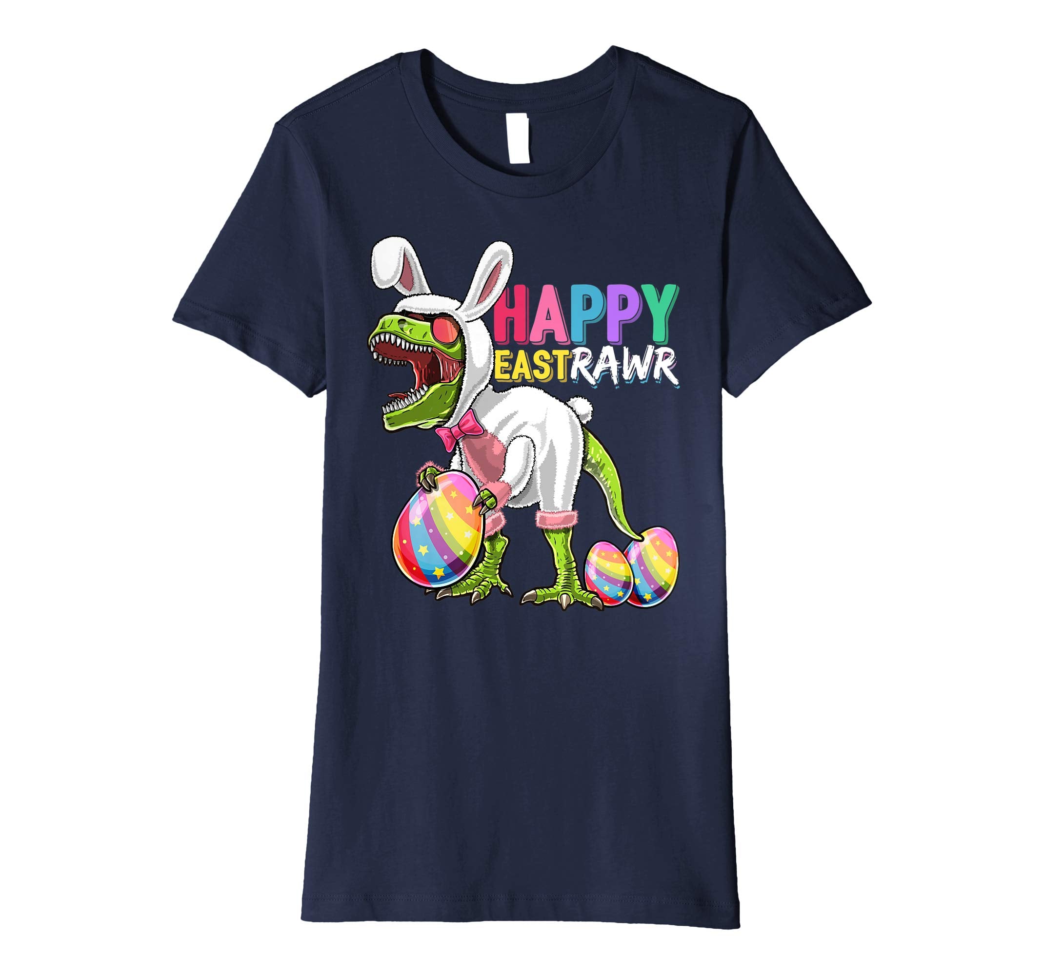 Happy Eastrawr T Rex Dinosaur Easter Bunny Egg Shirt Kids
