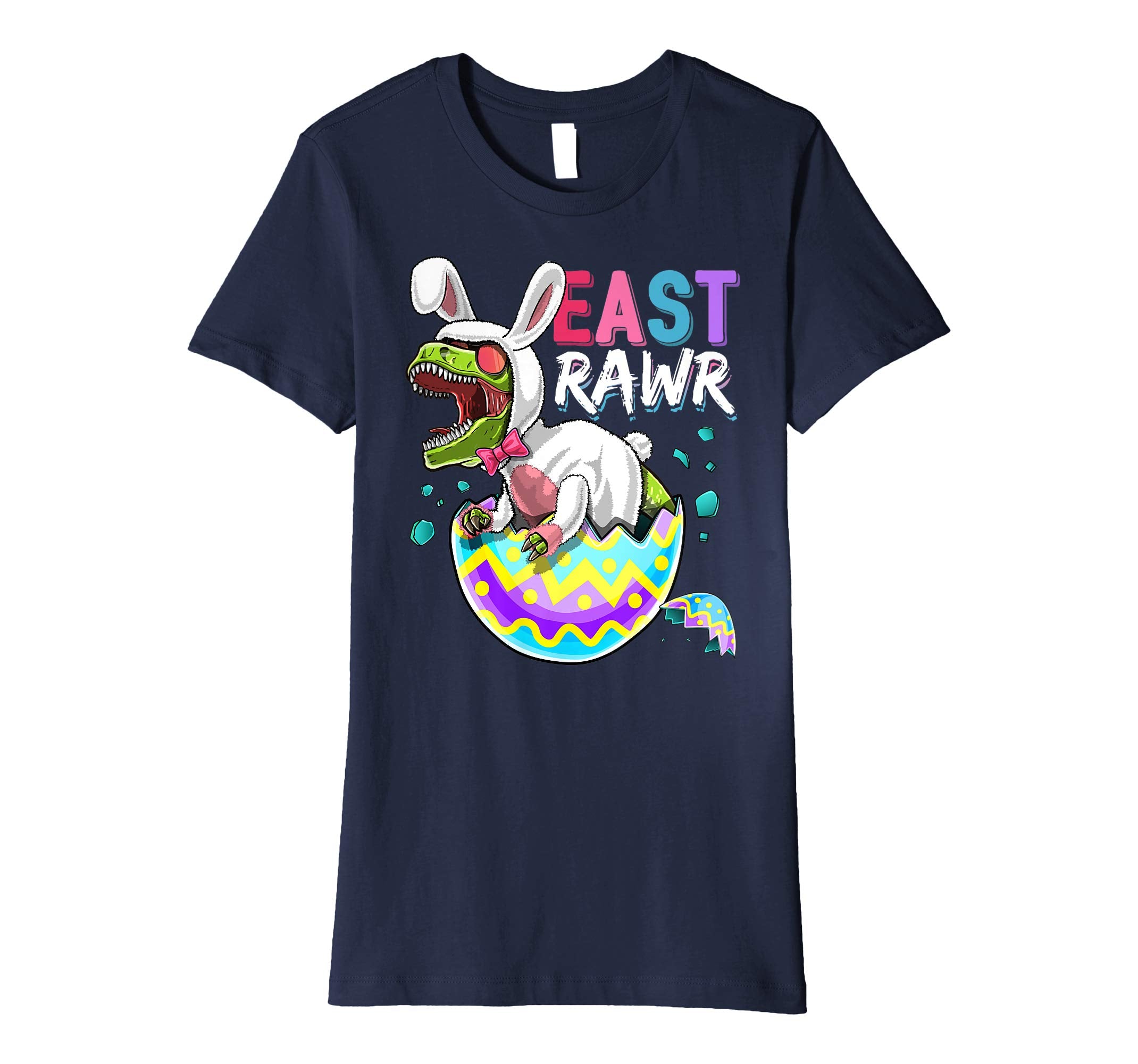 Happy Eastrawr T Rex Dinosaur Easter Bunny Egg Shirt Kids