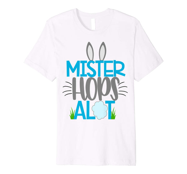 Boys Easter Shirt Kids Cute Mister Hops A Lot Bunny School