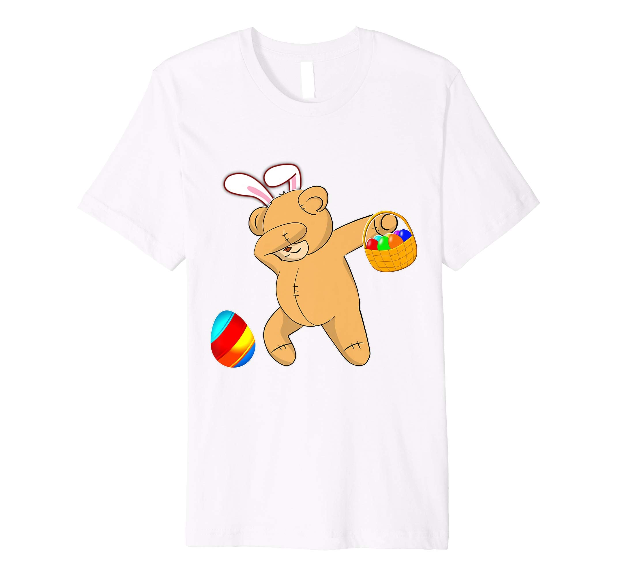 Easter Bunny Dabbing Teddy Bear Tshirt Easter Egg Basket
