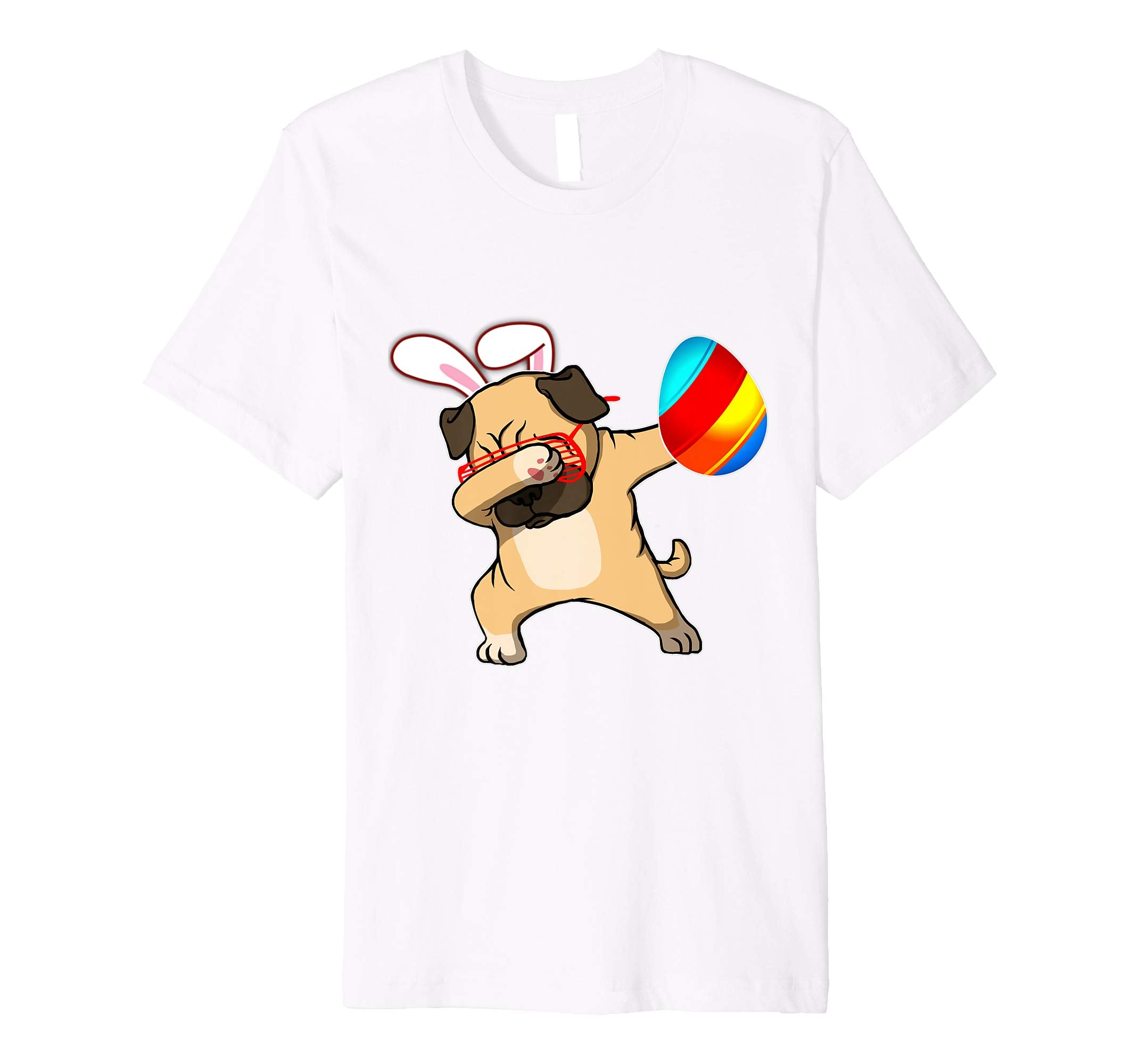 Easter Bunny Dabbing Pug Dog Tshirt Egg Ears Animal Gift