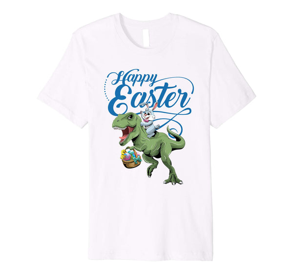 Easter T Shirt for Kids with Cool Bunny and T-rex Egg Hunt