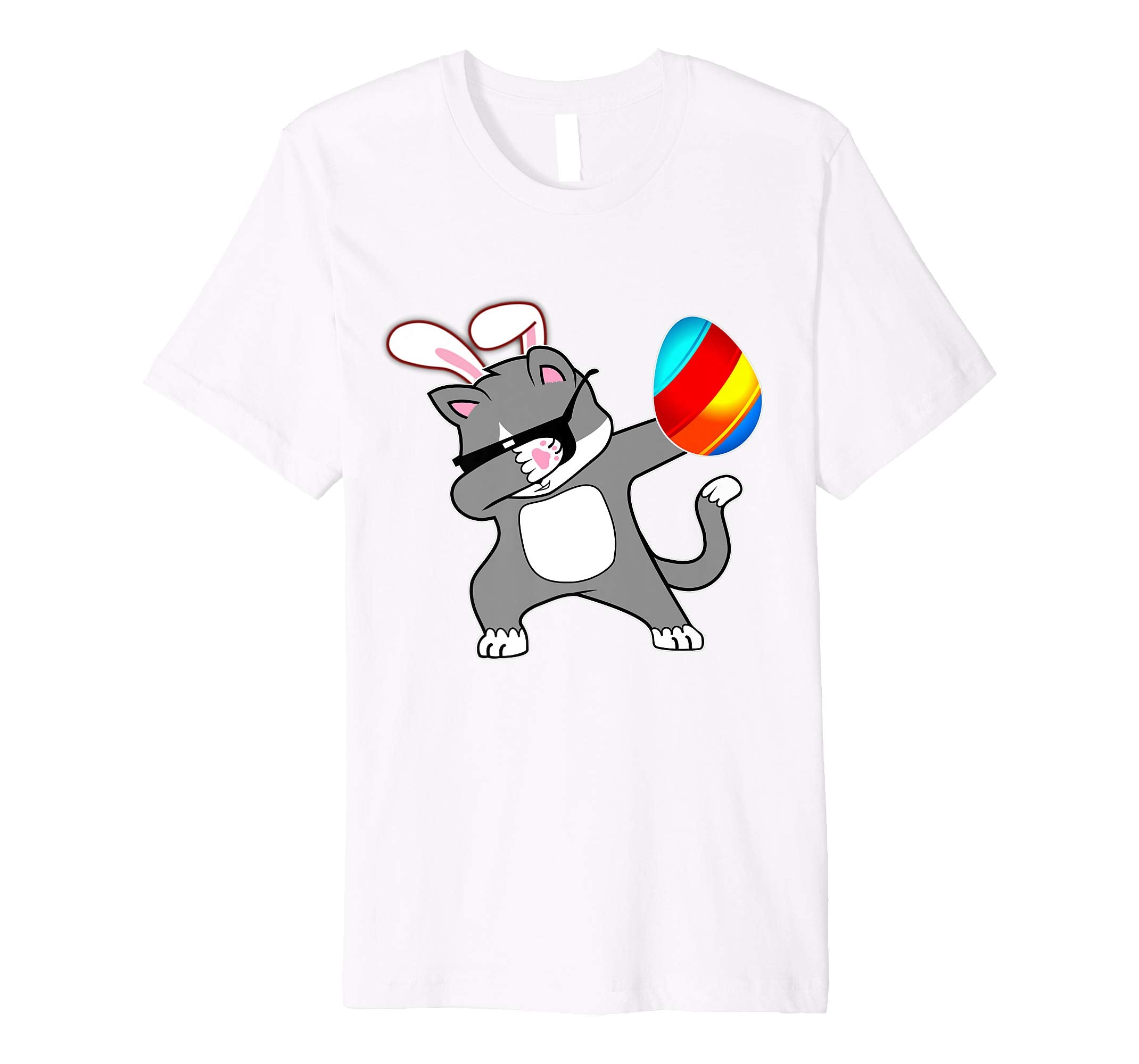 Easter Bunny Dabbing Kitty Cat Tshirt Egg Ears Animal Gift