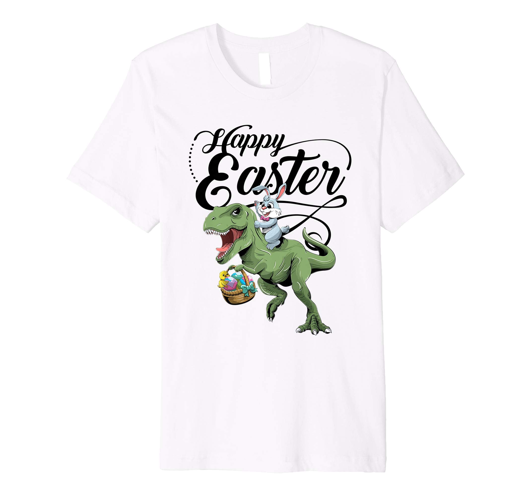 Easter T Shirt for Kids with Cool Bunny and T-rex Egg Hunt