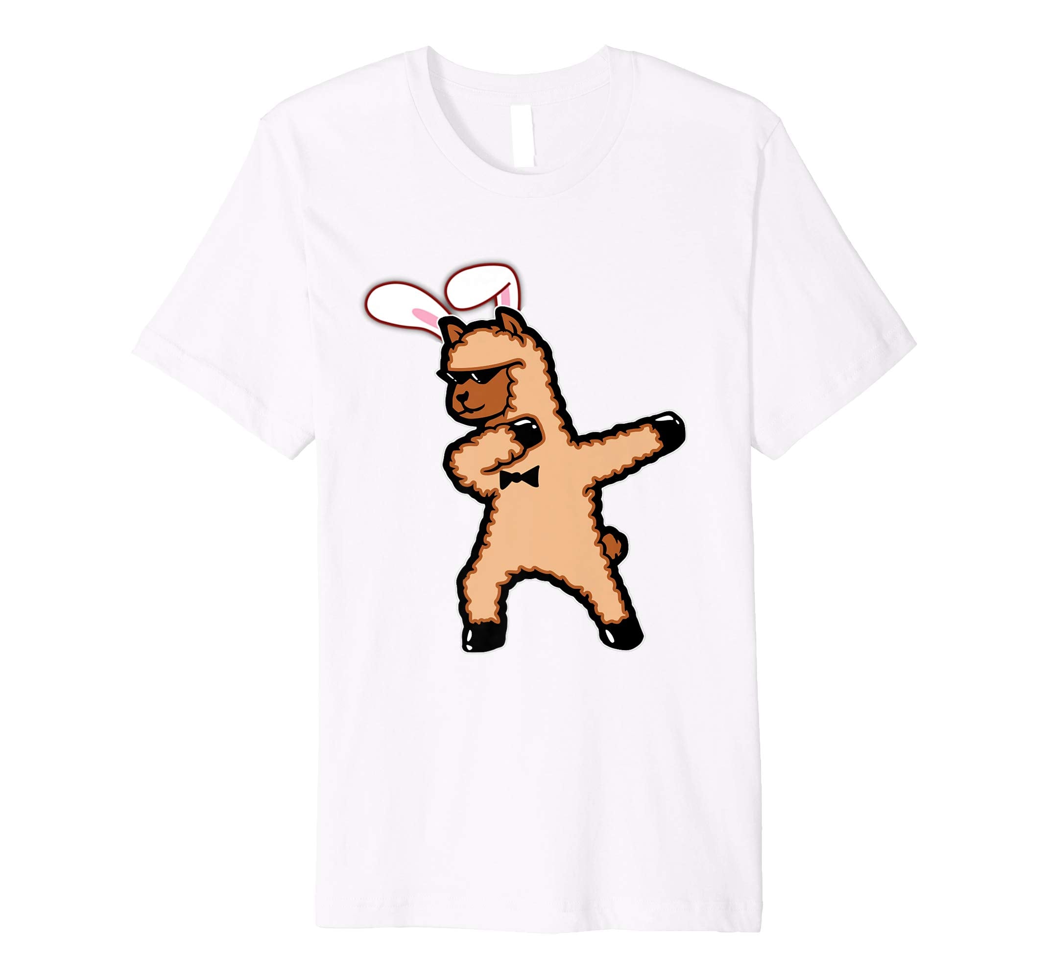 Easter Bunny Dabbing Llama Tshirt Rabbit Ears Animal Gift