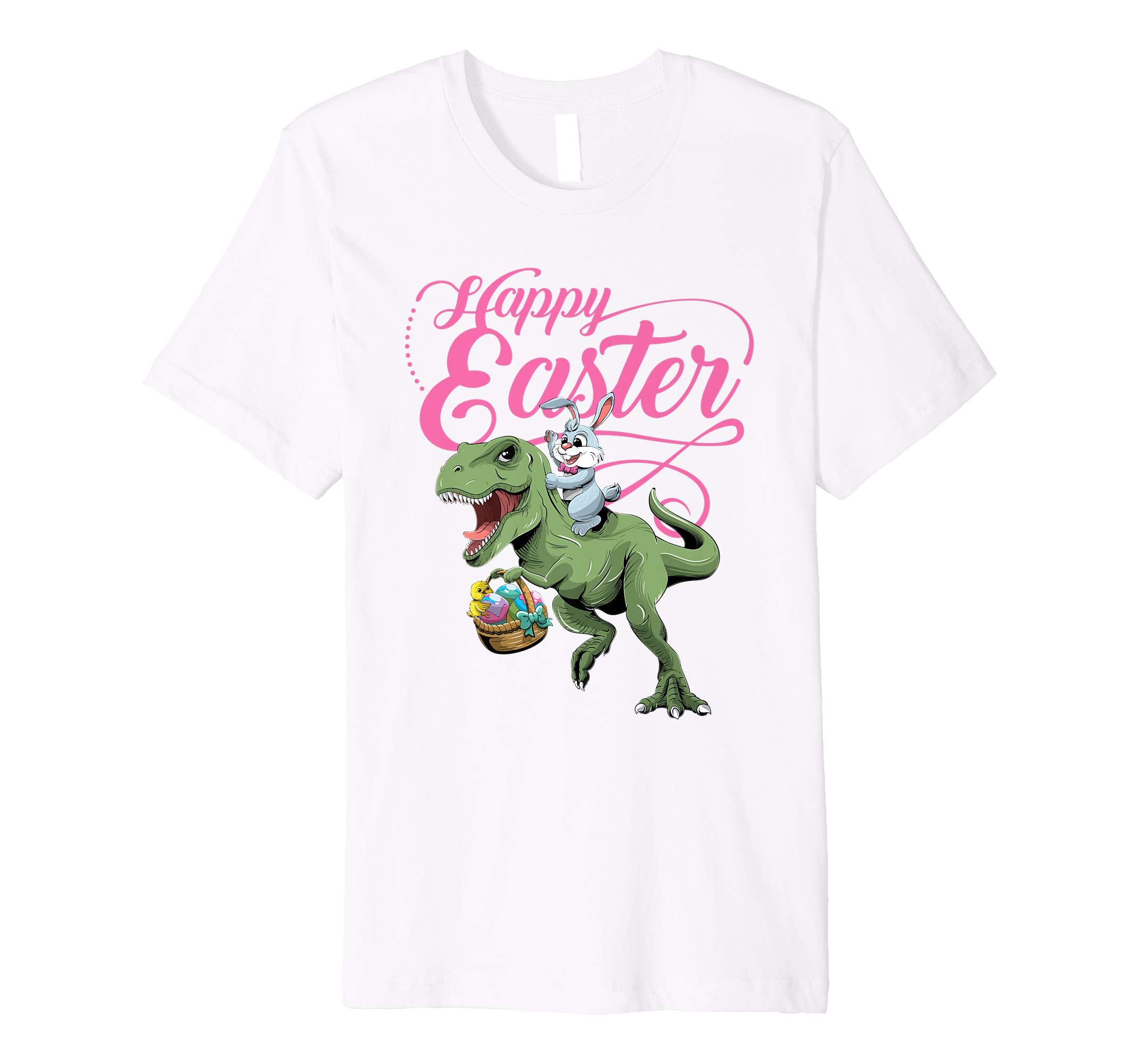 Easter T Shirt for Kids with Cool Bunny and T-rex Egg Hunt