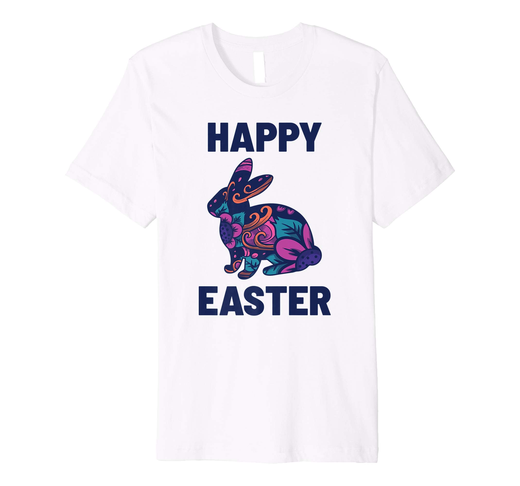 Easter T Shirt with Cute Bunny and Purple Flowers