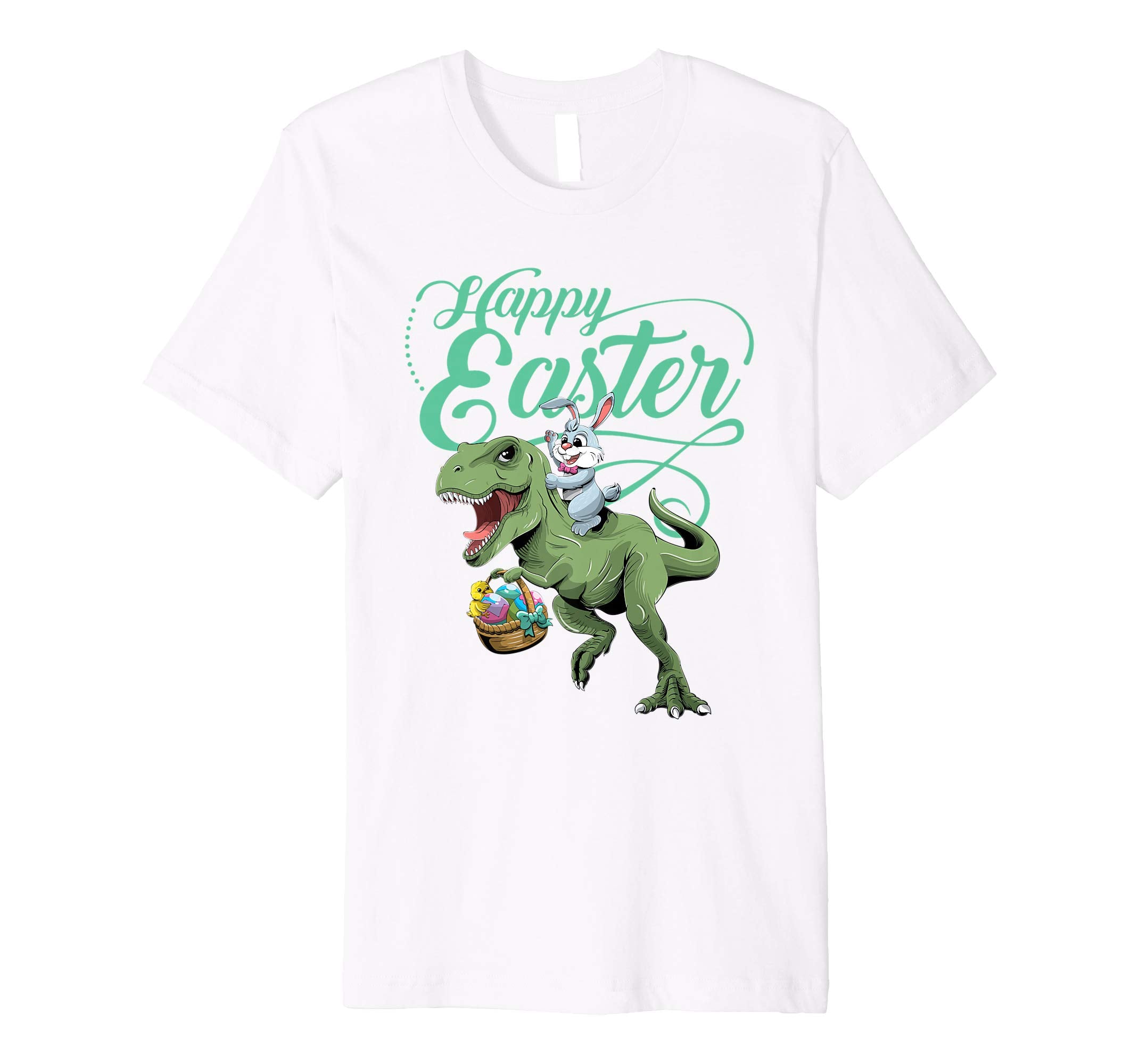 Easter T Shirt for Kids with Cool Bunny and T-rex Egg Hunt