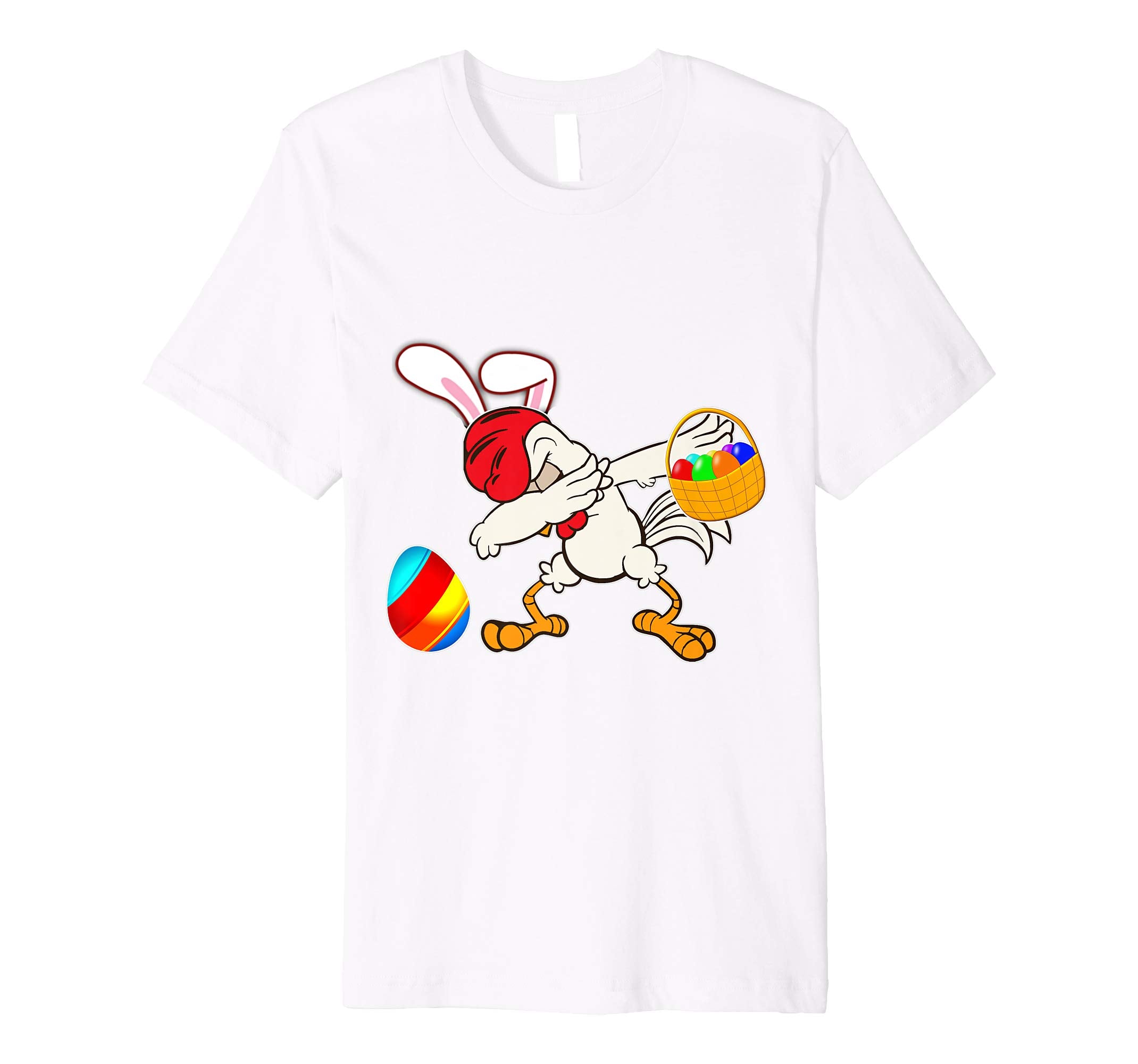 Easter Bunny Dabbing Chicken Tshirt Easter Egg Basket
