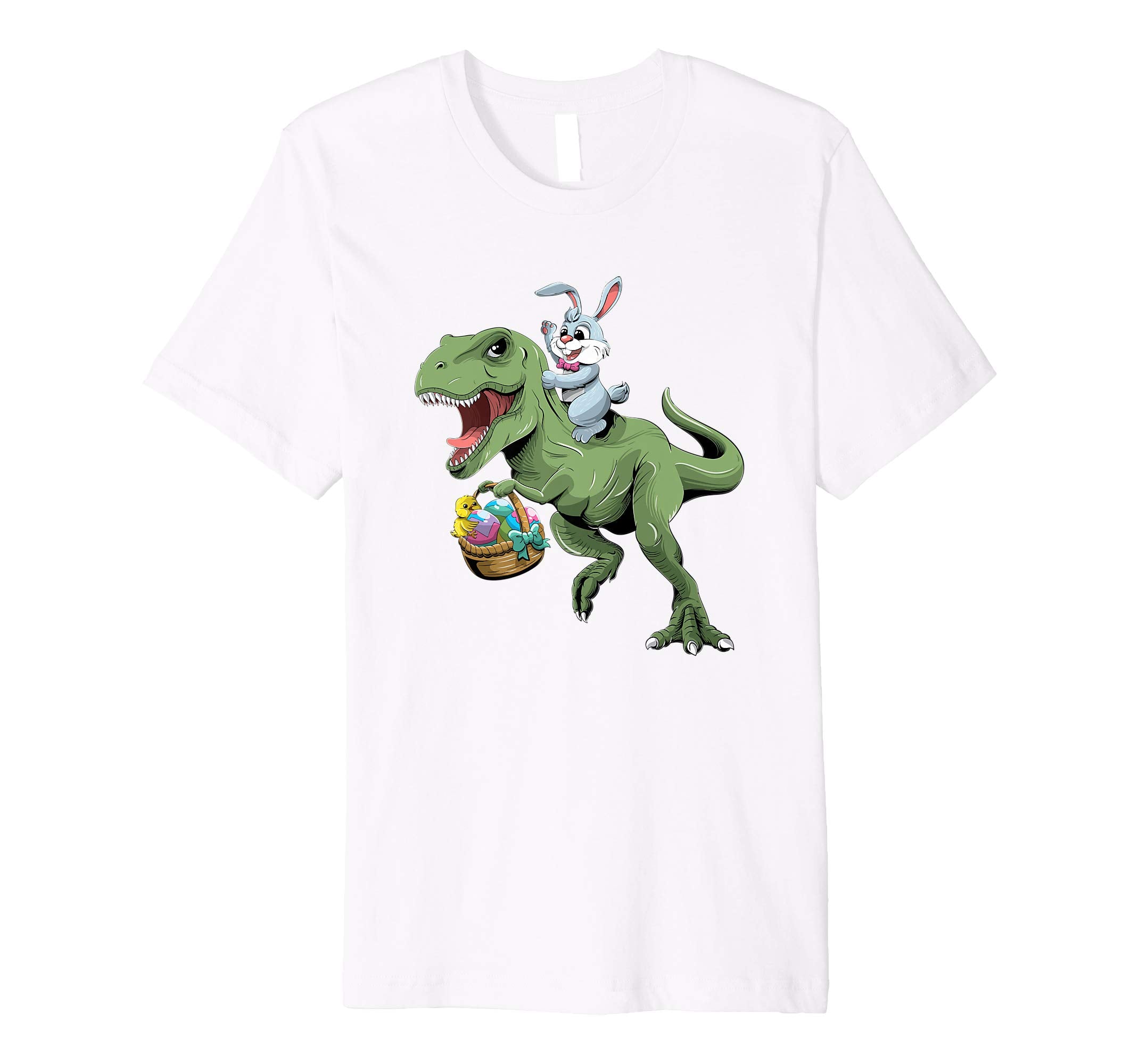 Easter T Shirt for Kids with Cool Bunny and T-rex Egg Hunt