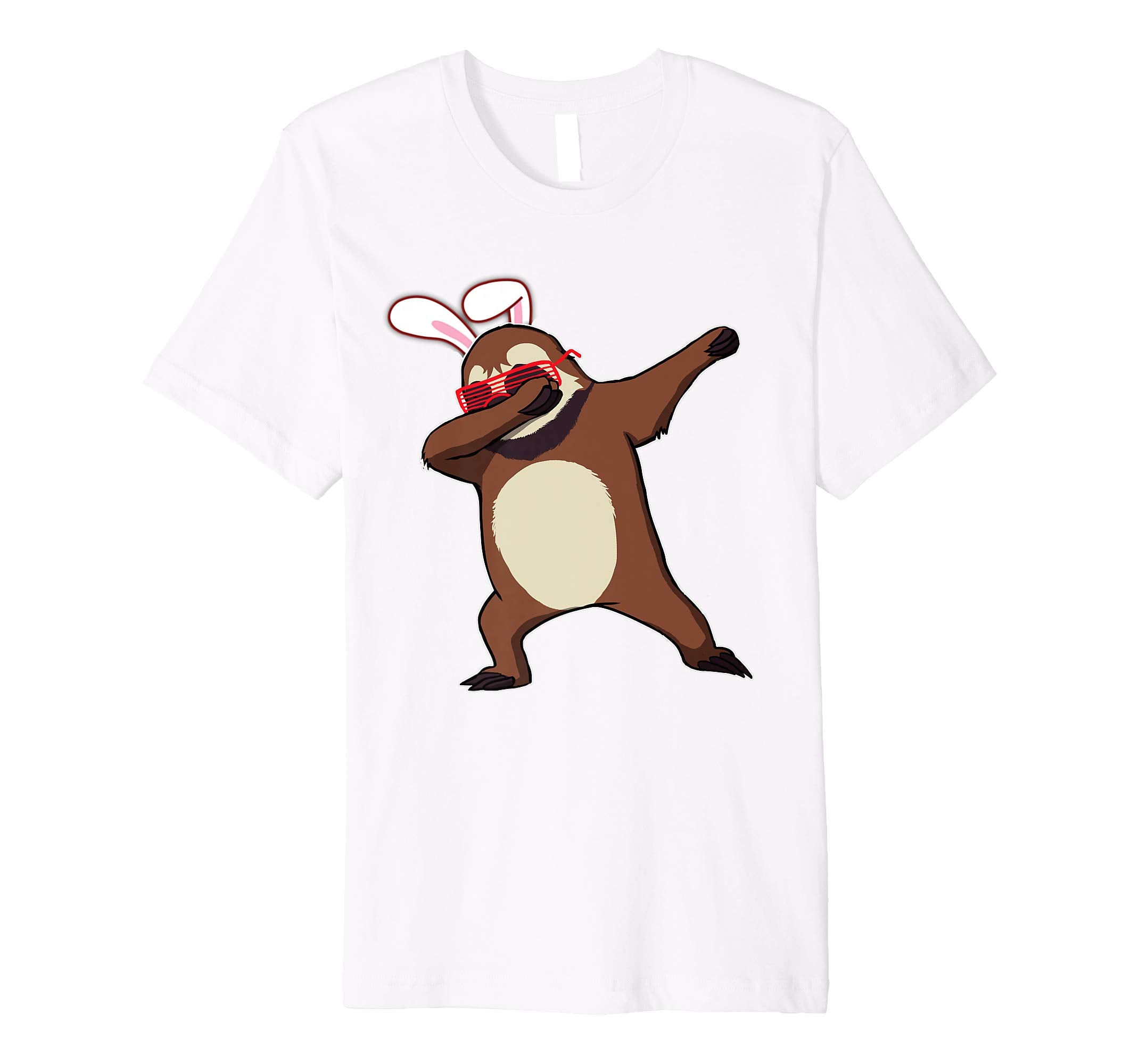 Easter Bunny Dabbing Sloth Tshirt Rabbit Ears Animal Gift