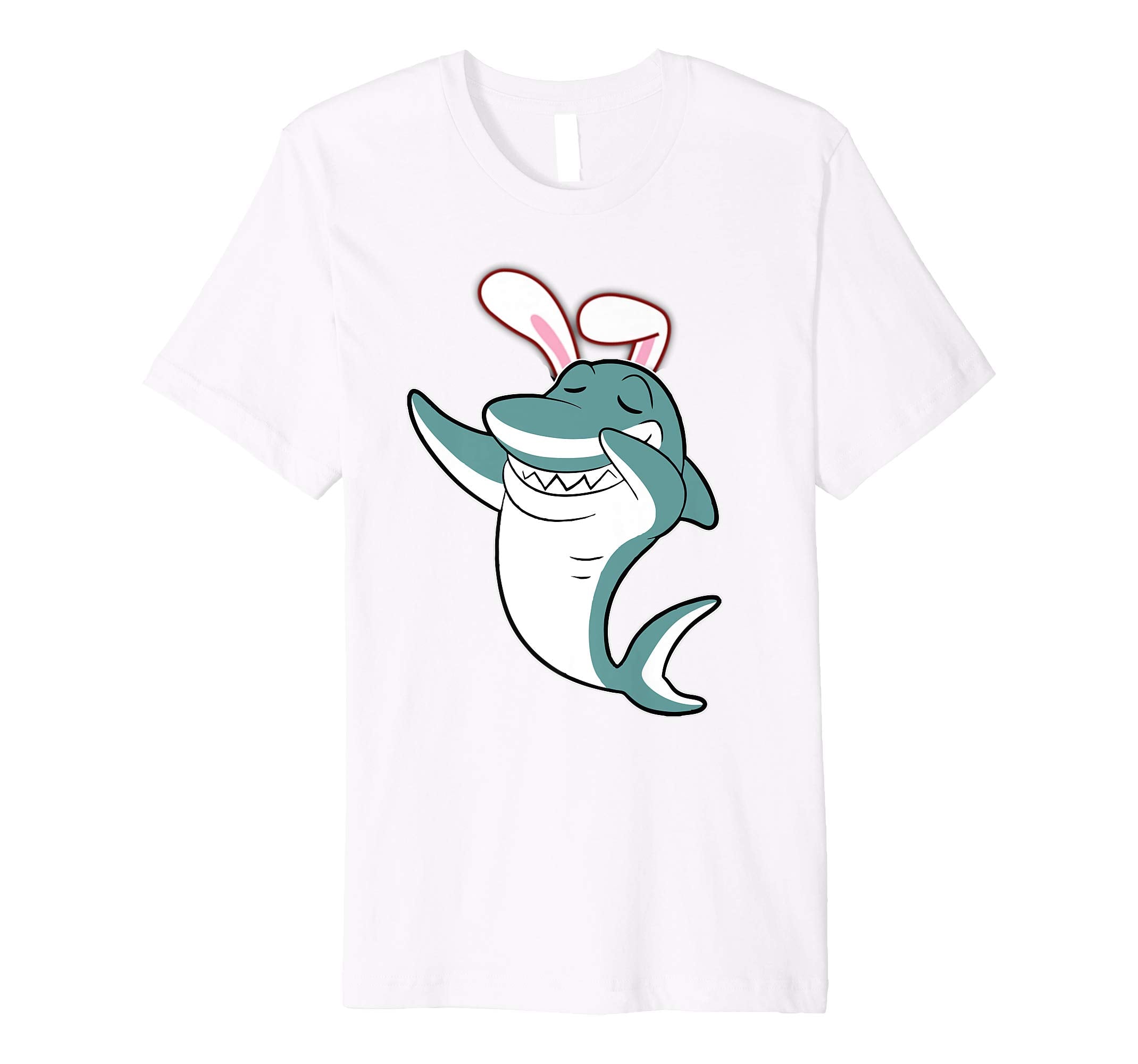 Easter Bunny Dabbing Shark Tshirt Rabbit Ears Animal Gift