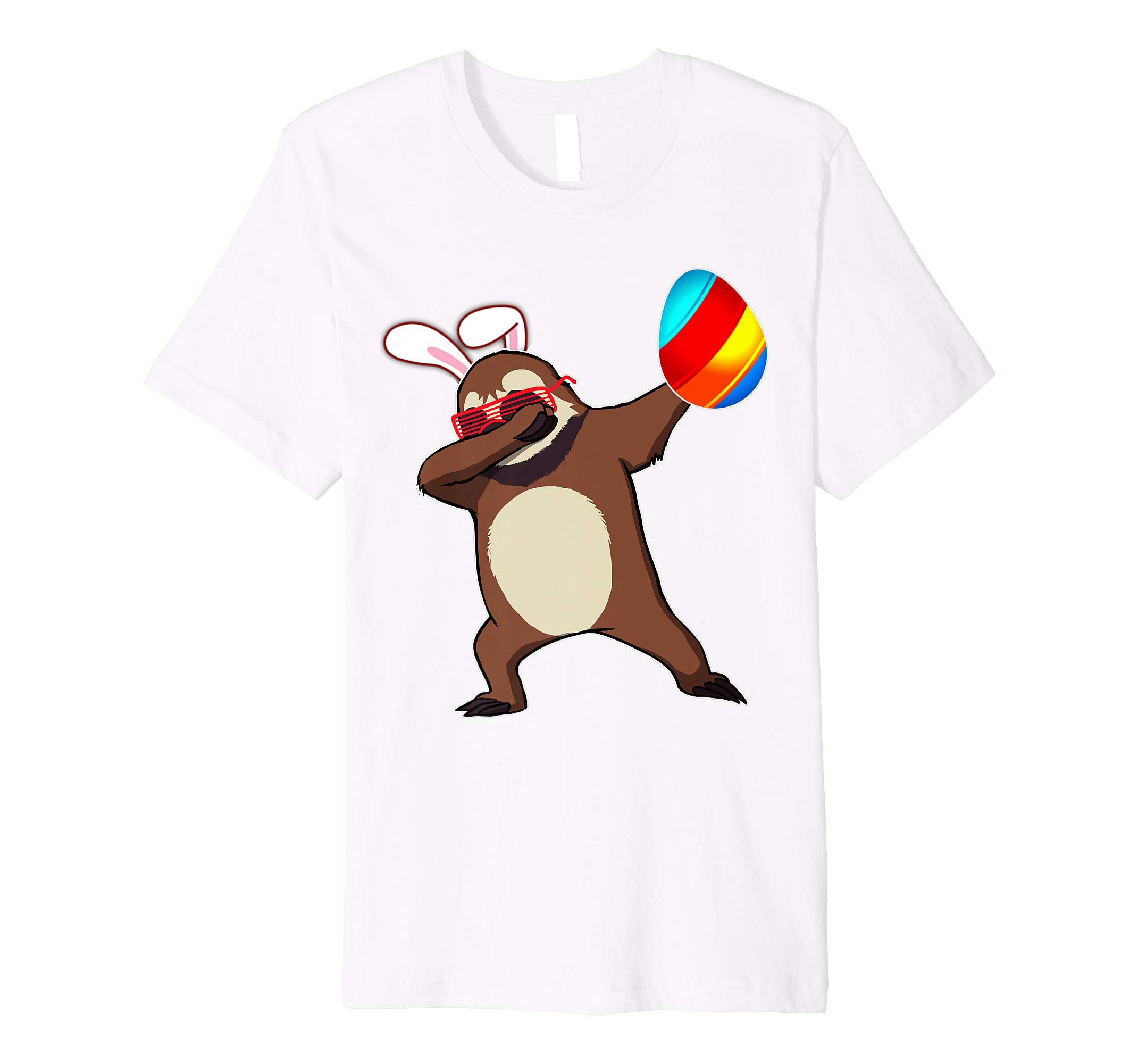 Easter Bunny Dabbing Sloth Tshirt Egg Ears Animal Gift