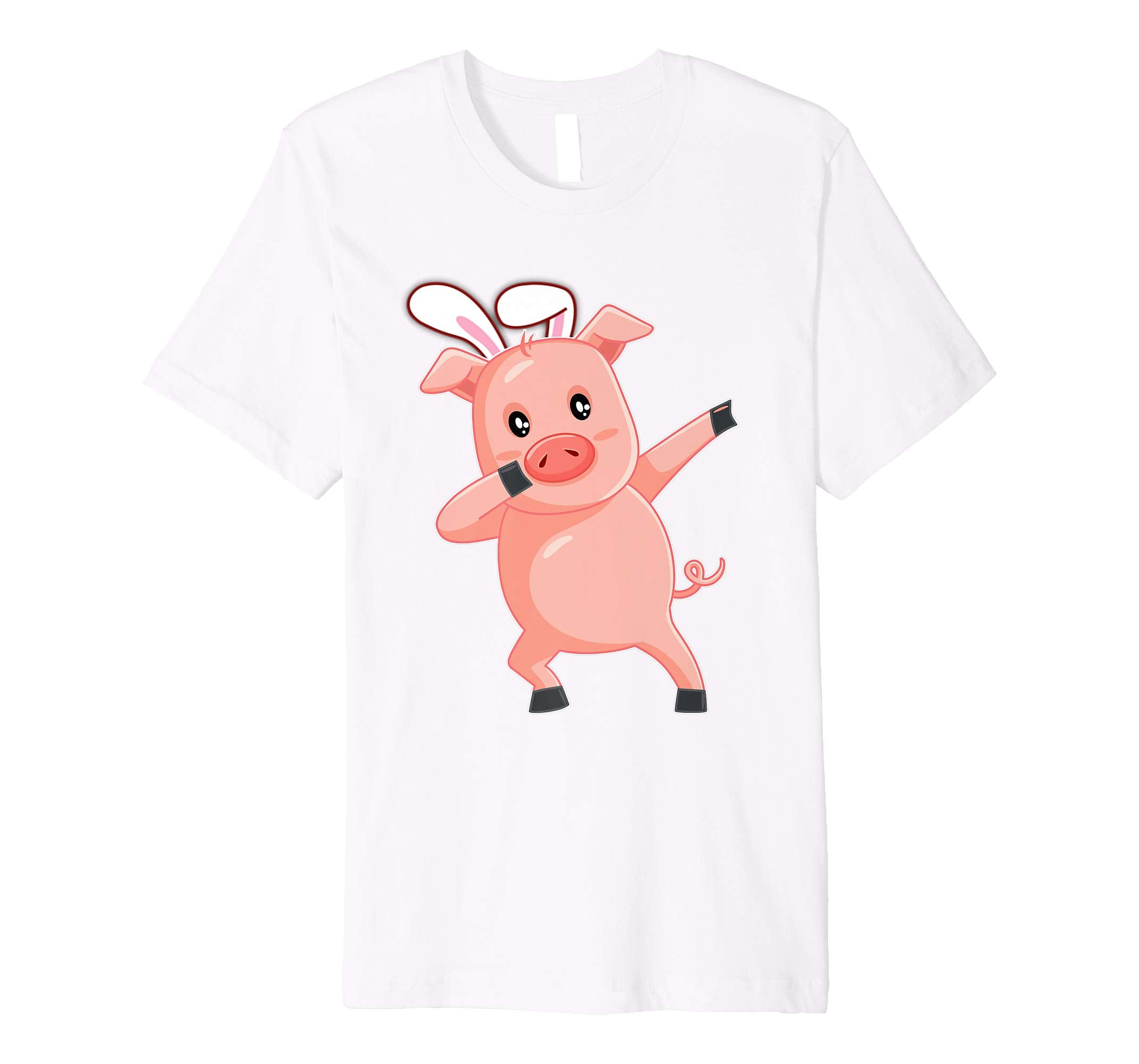 Easter Bunny Dabbing Pig Hog Tshirt Rabbit Ears Animal Gift