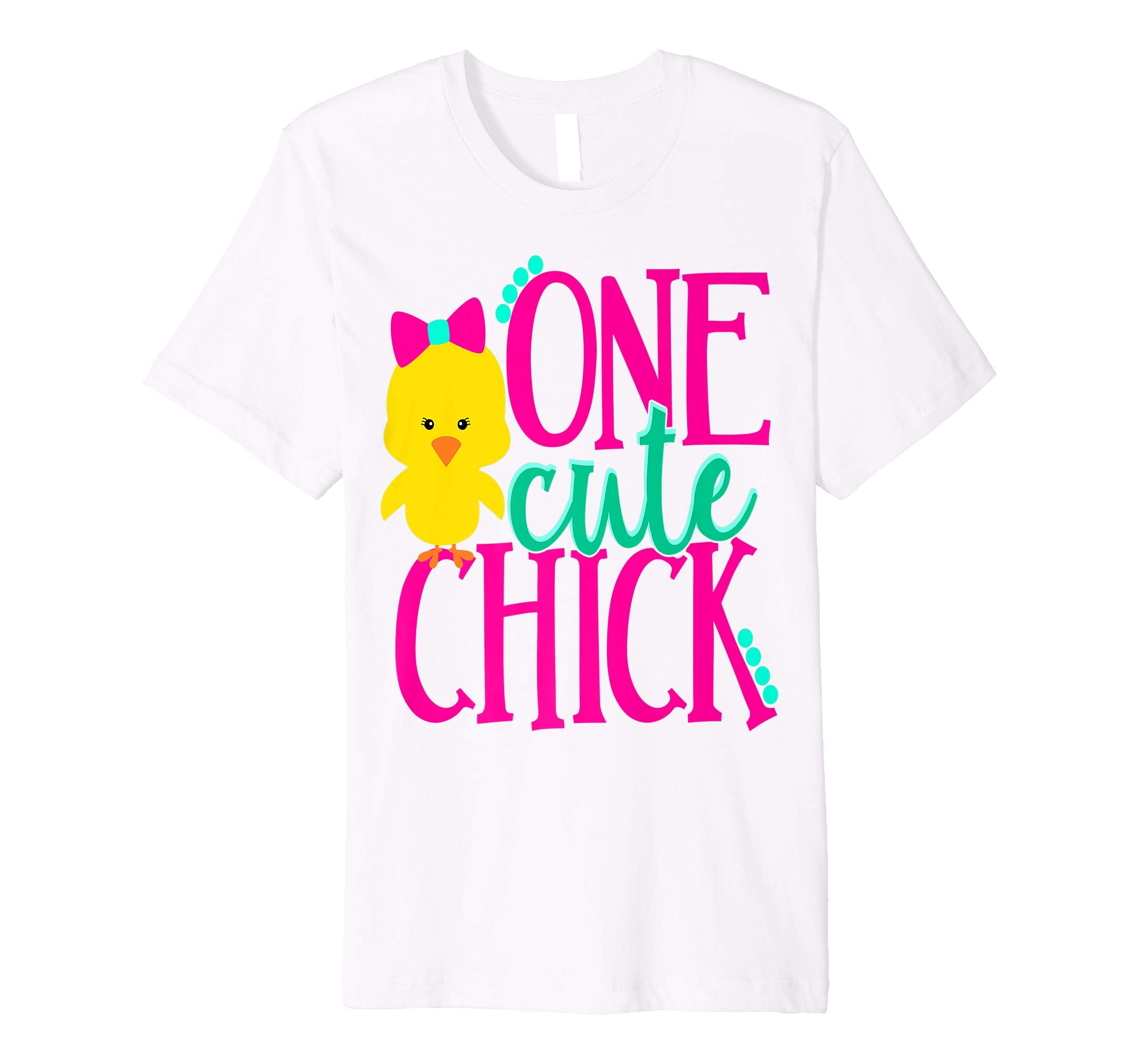 Girls Easter Shirt Kids One Cute Chick Spring Pink School