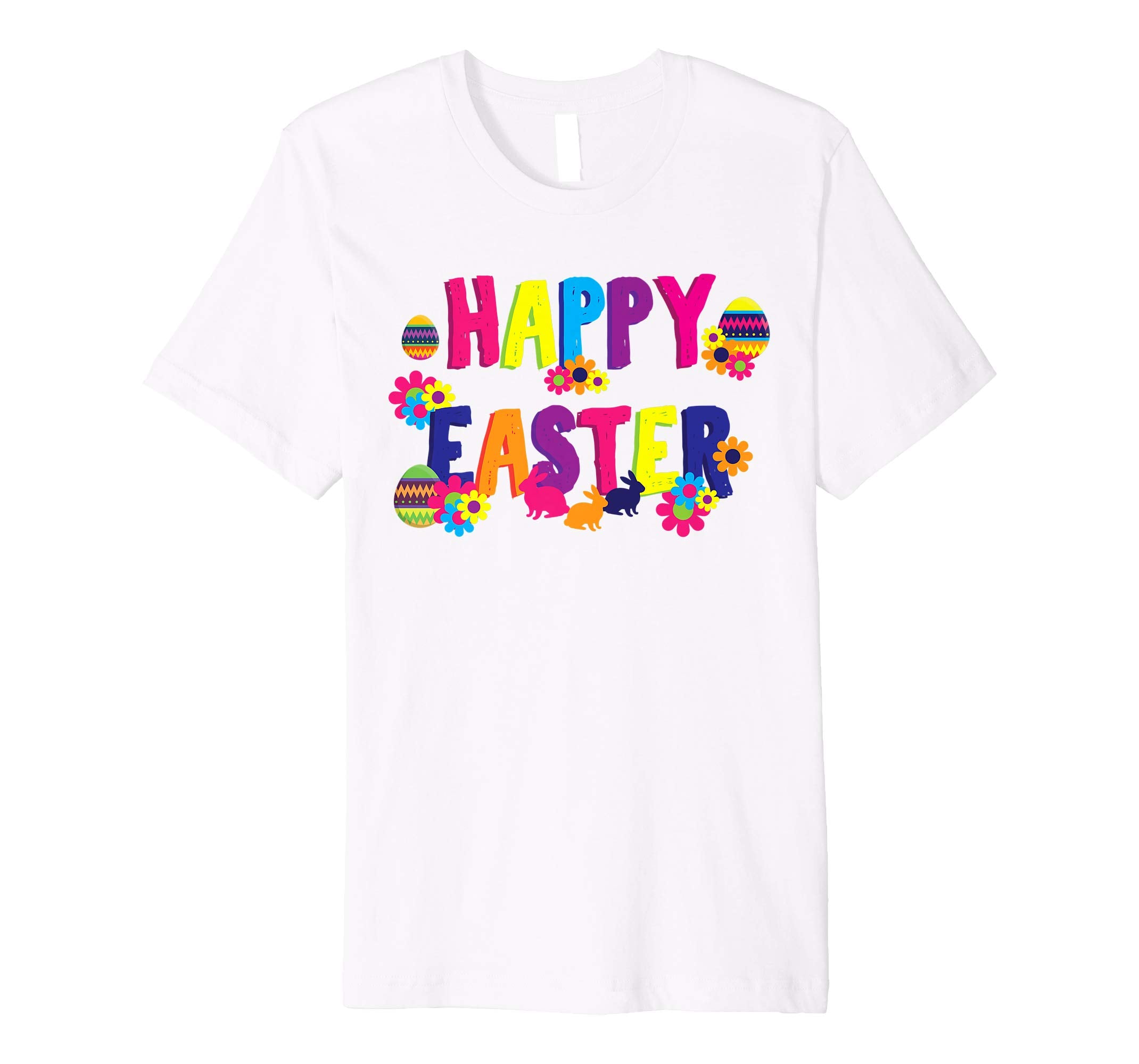Cute Floral Happy Easter T shirt for Toddler Girls and Women