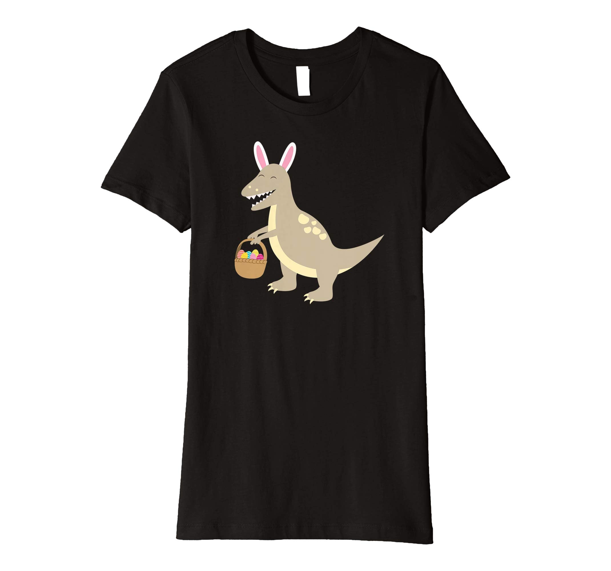 Velociraptor With Bunny Ears T Shirt Basket Of Easter Egg