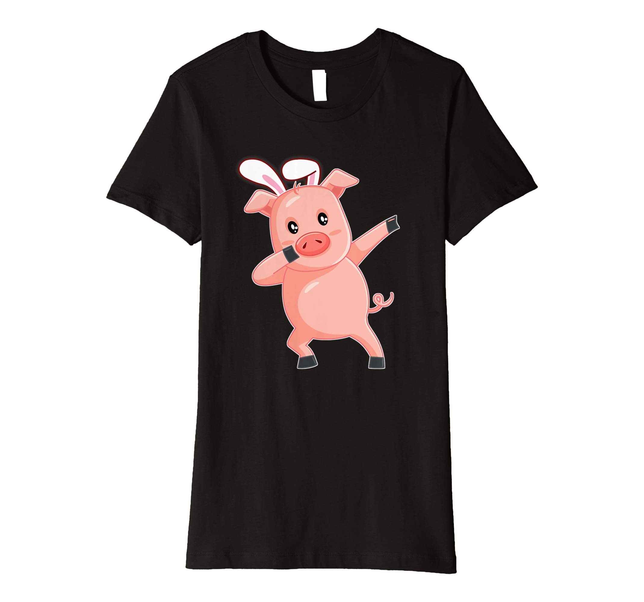 Easter Bunny Dabbing Pig Hog Tshirt Rabbit Ears Animal Gift