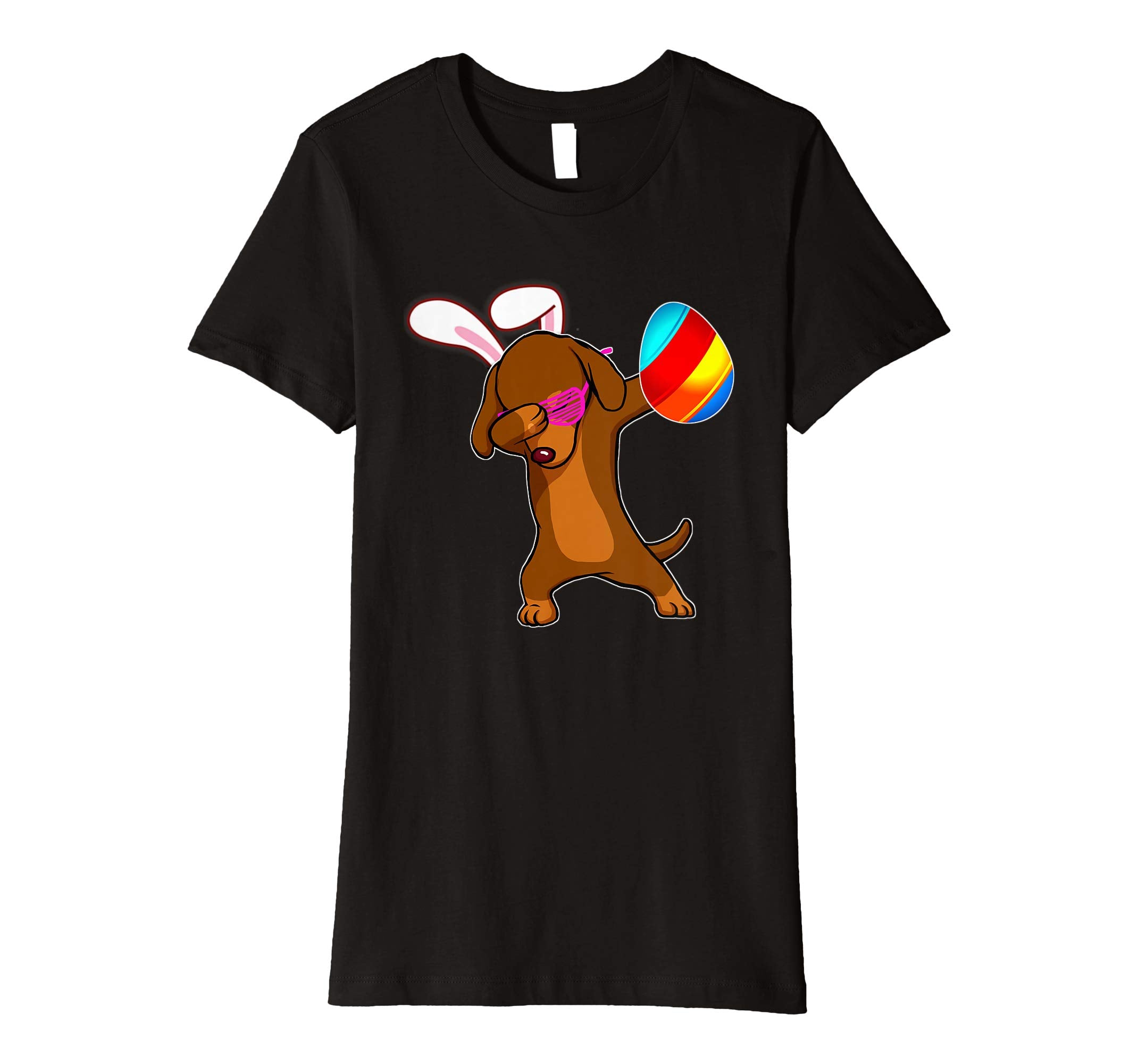 Easter Bunny Dabbing Dachshund Dog Tshirt Egg Ears Gift