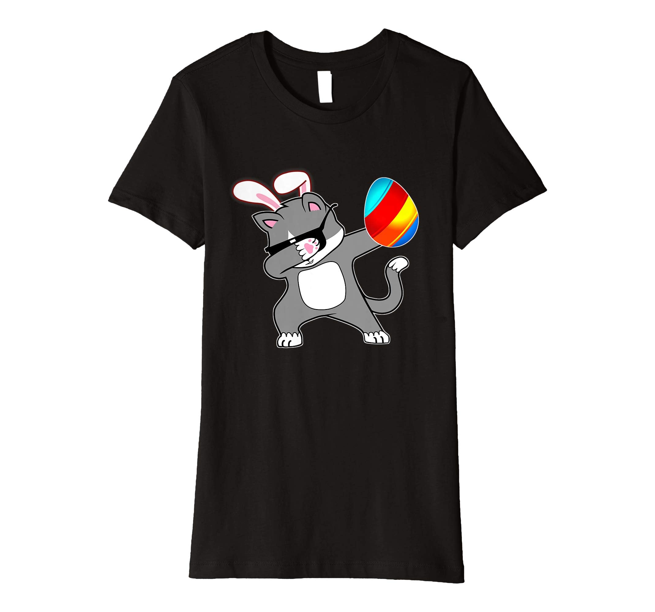 Easter Bunny Dabbing Kitty Cat Tshirt Egg Ears Animal Gift