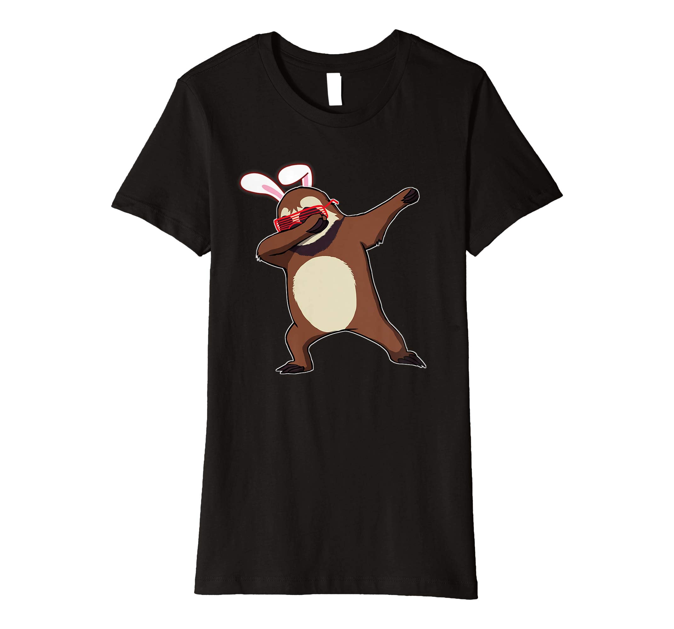 Easter Bunny Dabbing Sloth Tshirt Rabbit Ears Animal Gift