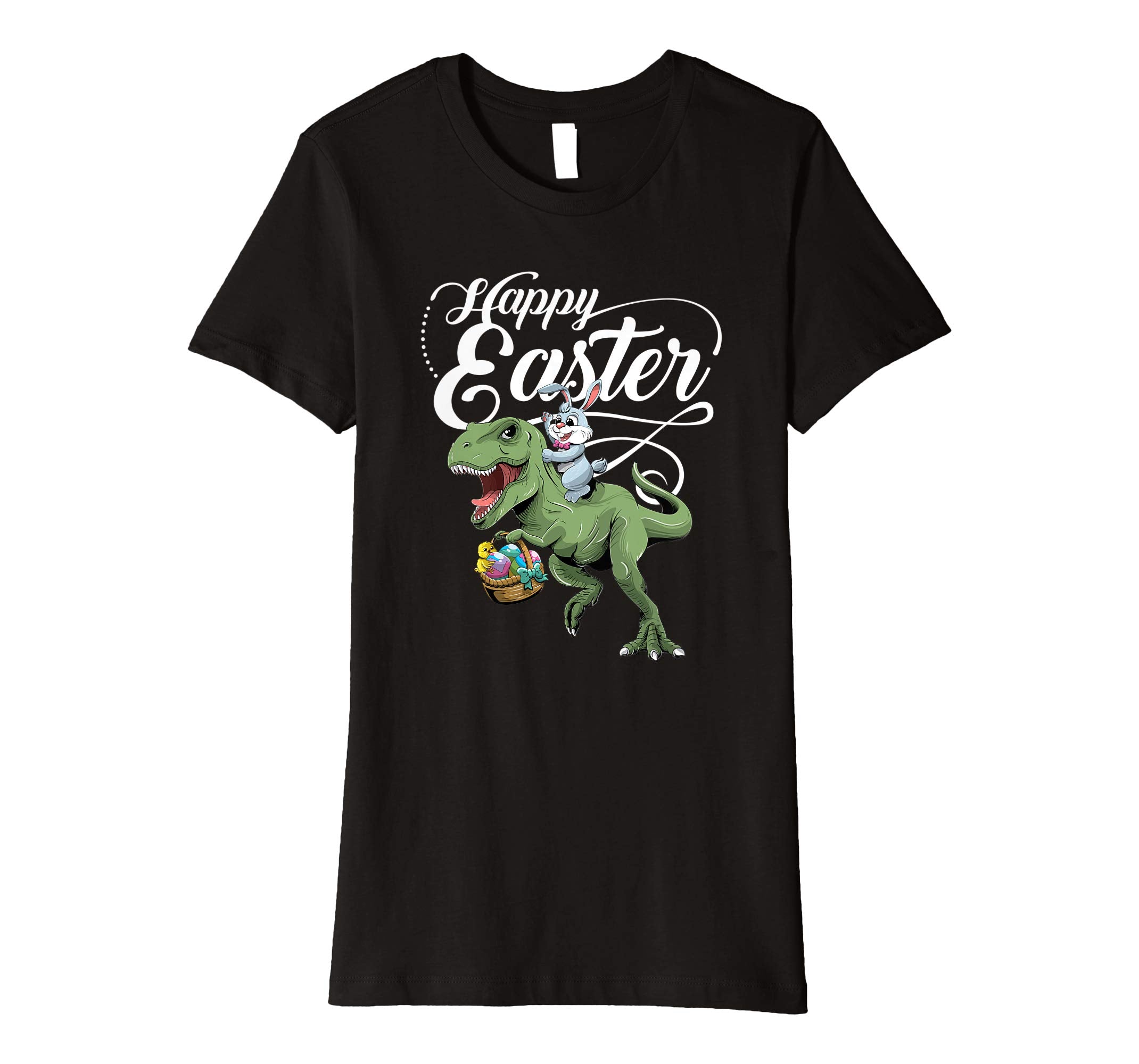 Easter T Shirt for Kids with Cool Bunny and T-rex Egg Hunt