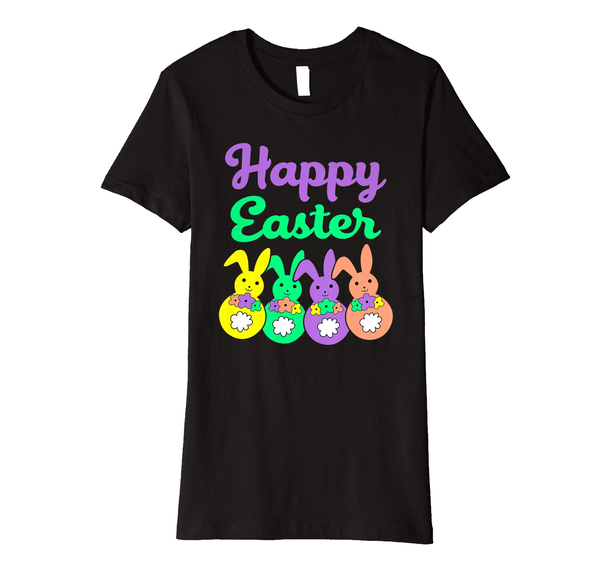 Happy Easter Egg Hunt Bunnies Bow Boys Girls Kids T Shirt